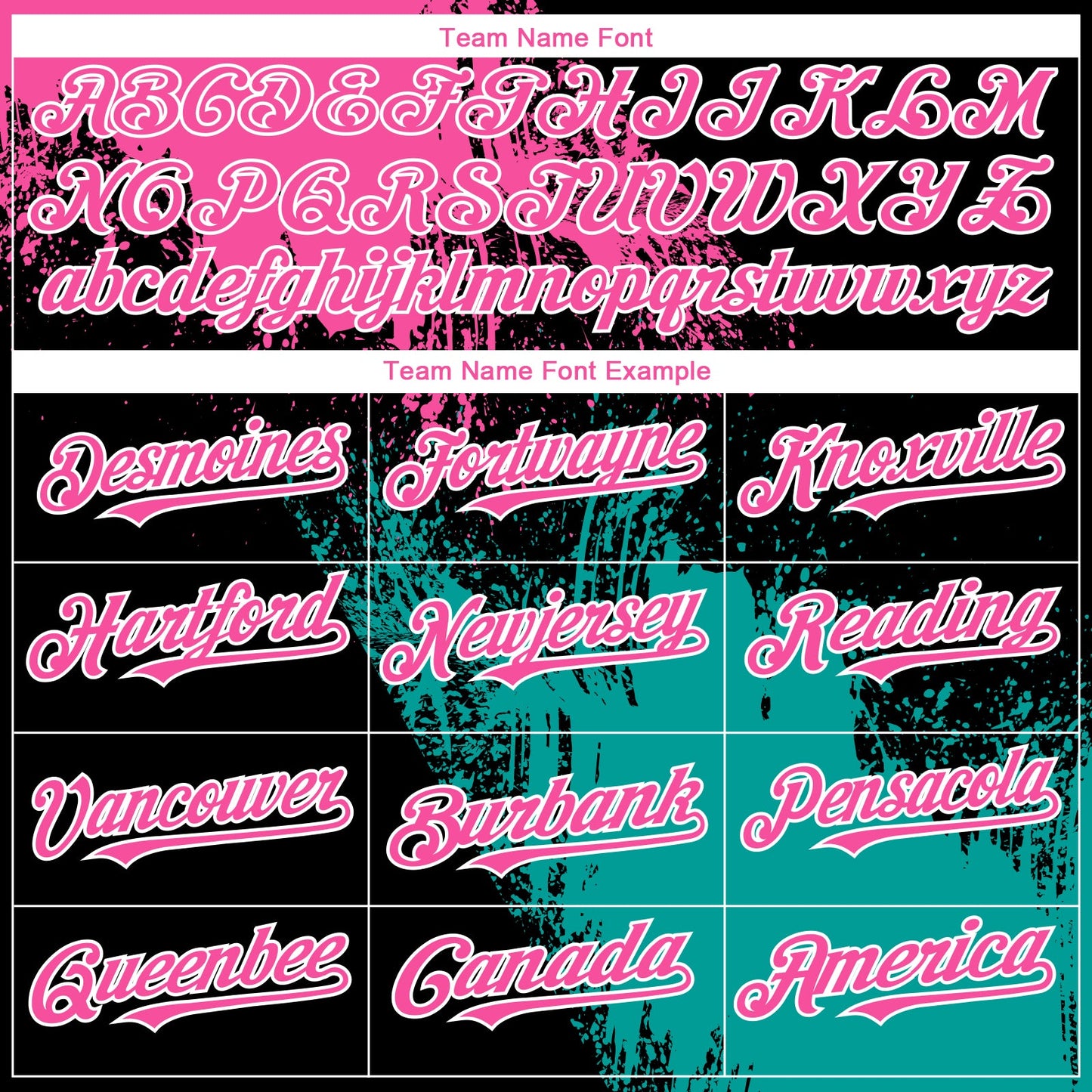 Custom Black Pink-Teal 3D Pattern Design Abstract Brush Stroke Authentic Baseball Jersey view 4