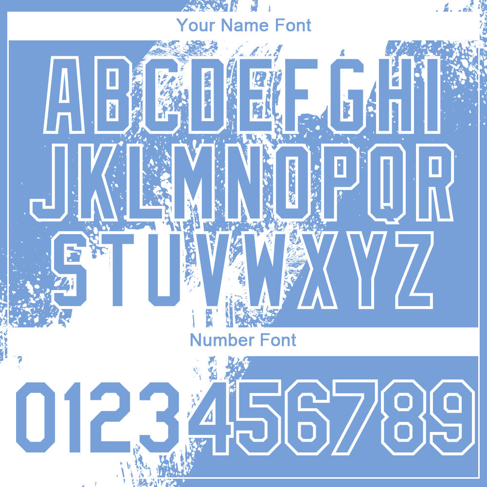 Custom Light Blue White 3D Pattern Design Abstract Brush Stroke Authentic Baseball Jersey view 5