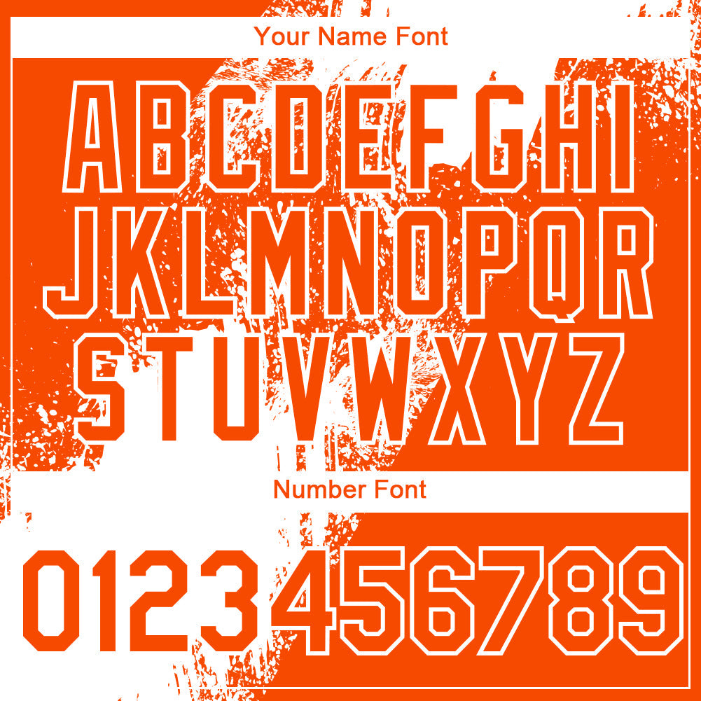 Custom Orange White 3D Pattern Design Abstract Brush Stroke Authentic Baseball Jersey view 5