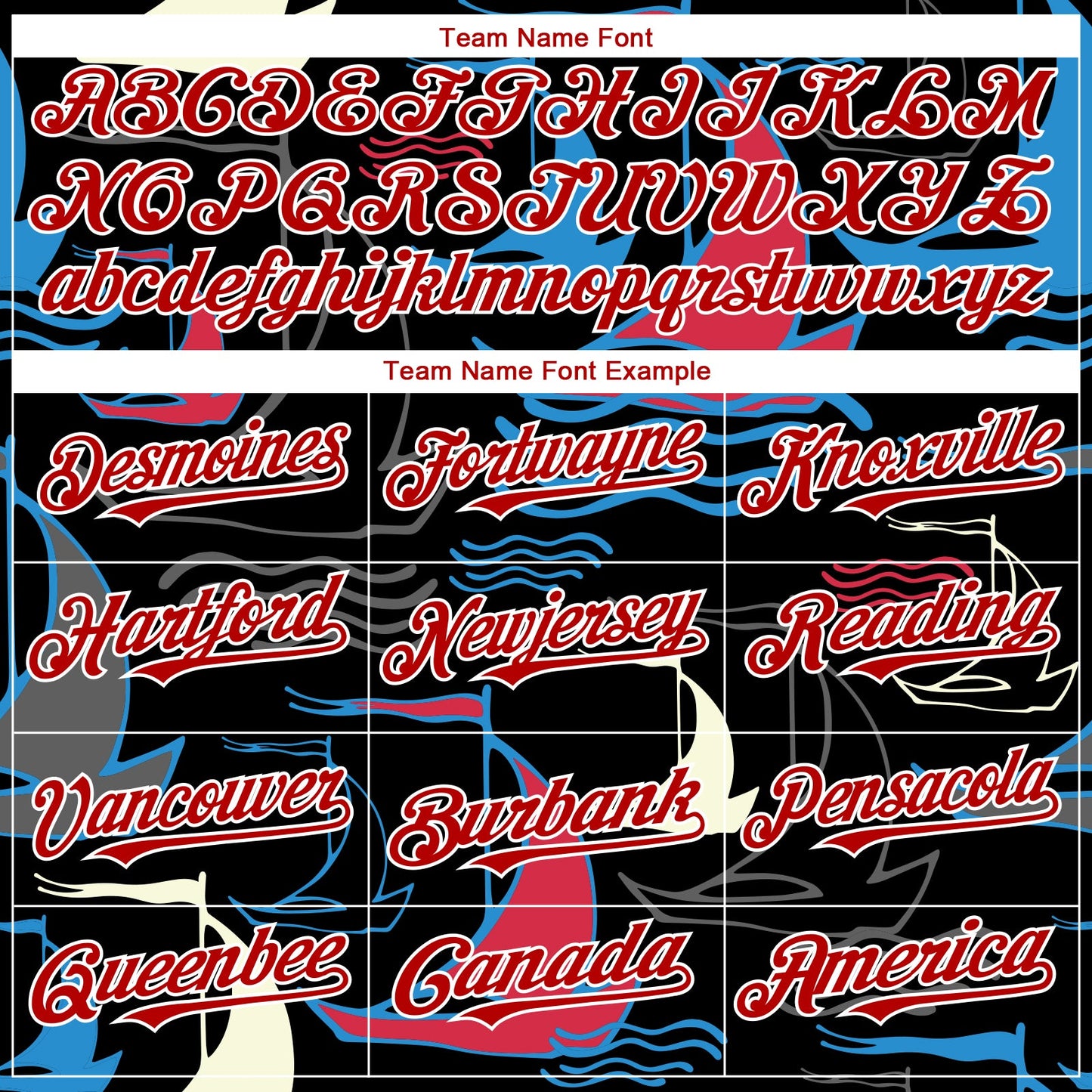 Custom Black Red-White 3D Pattern Design Sailing Boats Authentic Baseball Jersey view 4