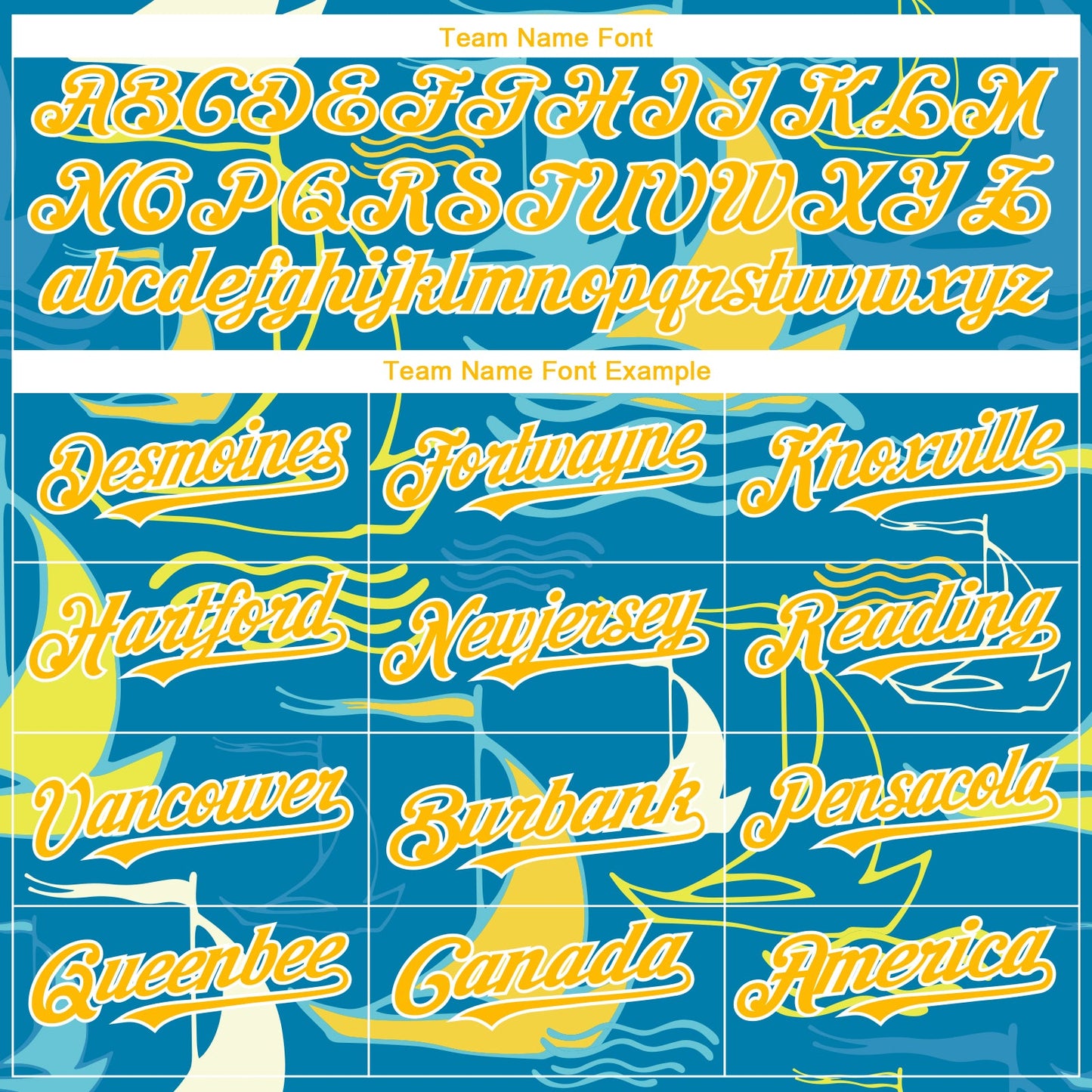 Custom Panther Blue Gold-White 3D Pattern Design Sailing Boats Authentic Baseball Jersey view 4