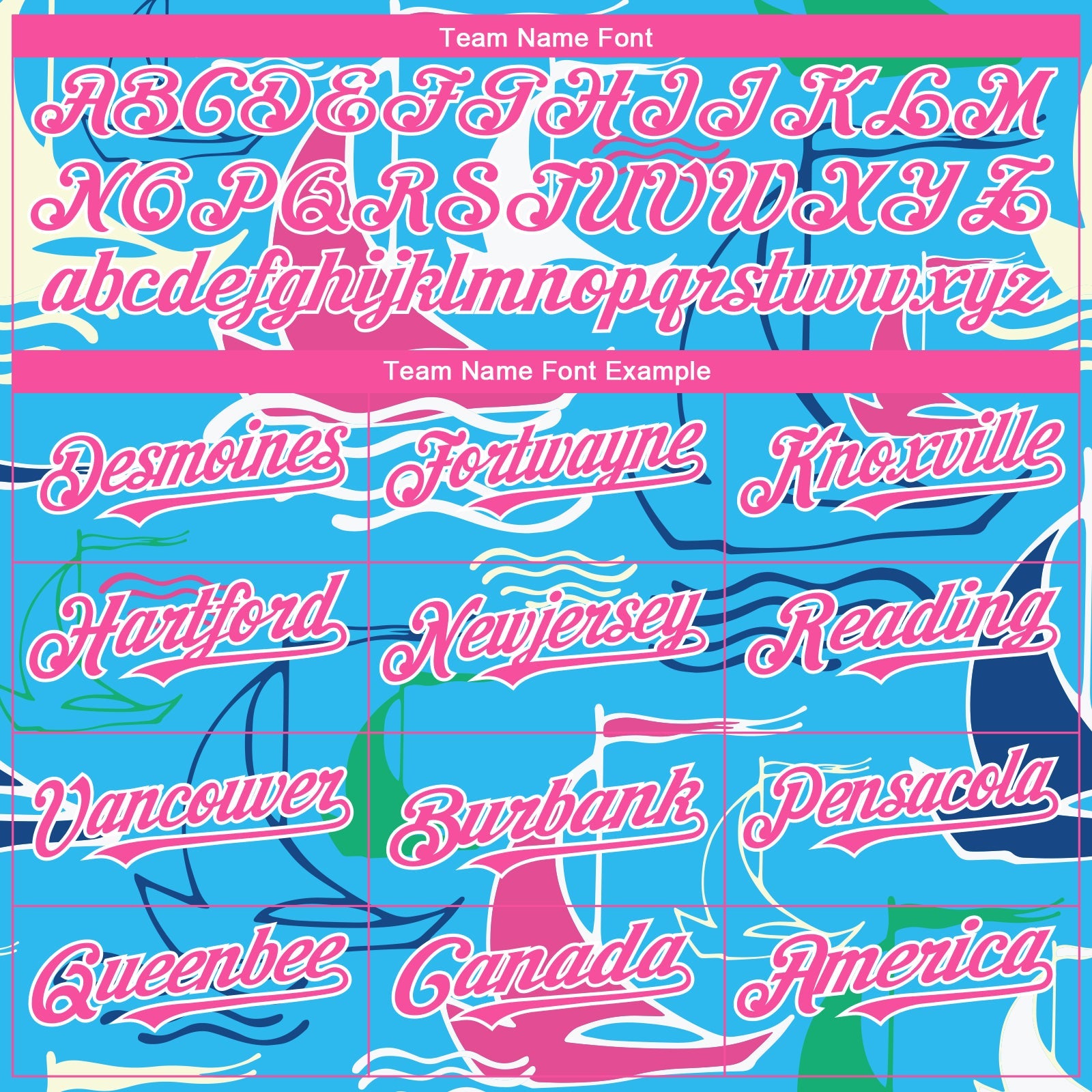 Custom Sky Blue Pink-White 3D Pattern Design Sailing Boats Authentic Baseball Jersey view 4
