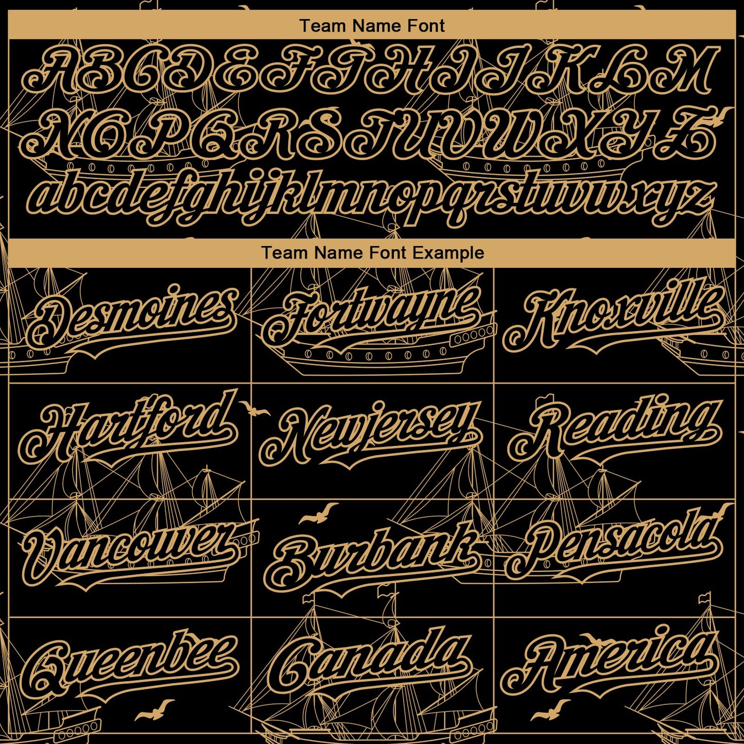 Custom Black Old Gold 3D Pattern Design Ship Frigate With Seagulls Authentic Baseball Jersey view 4