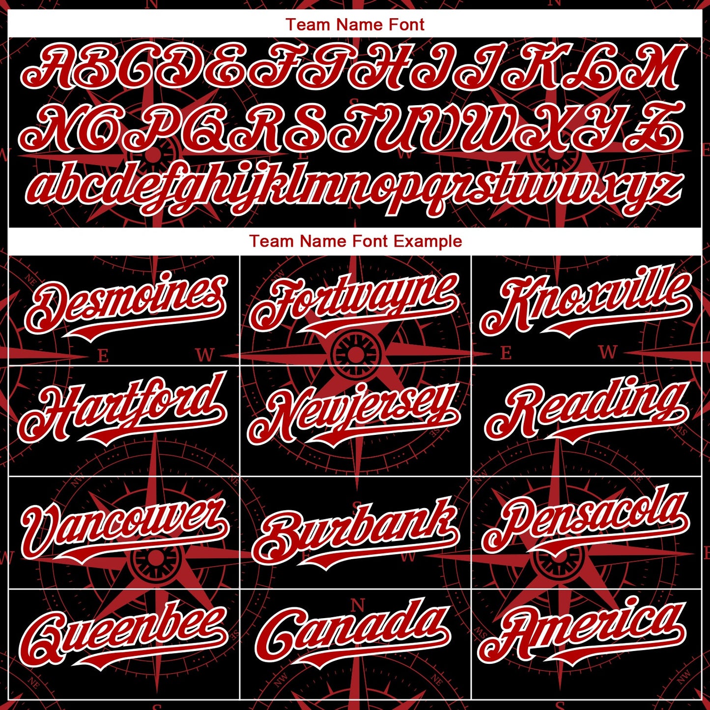 Custom Black Red-White 3D Pattern Design Navigation Compass Authentic Baseball Jersey view 4