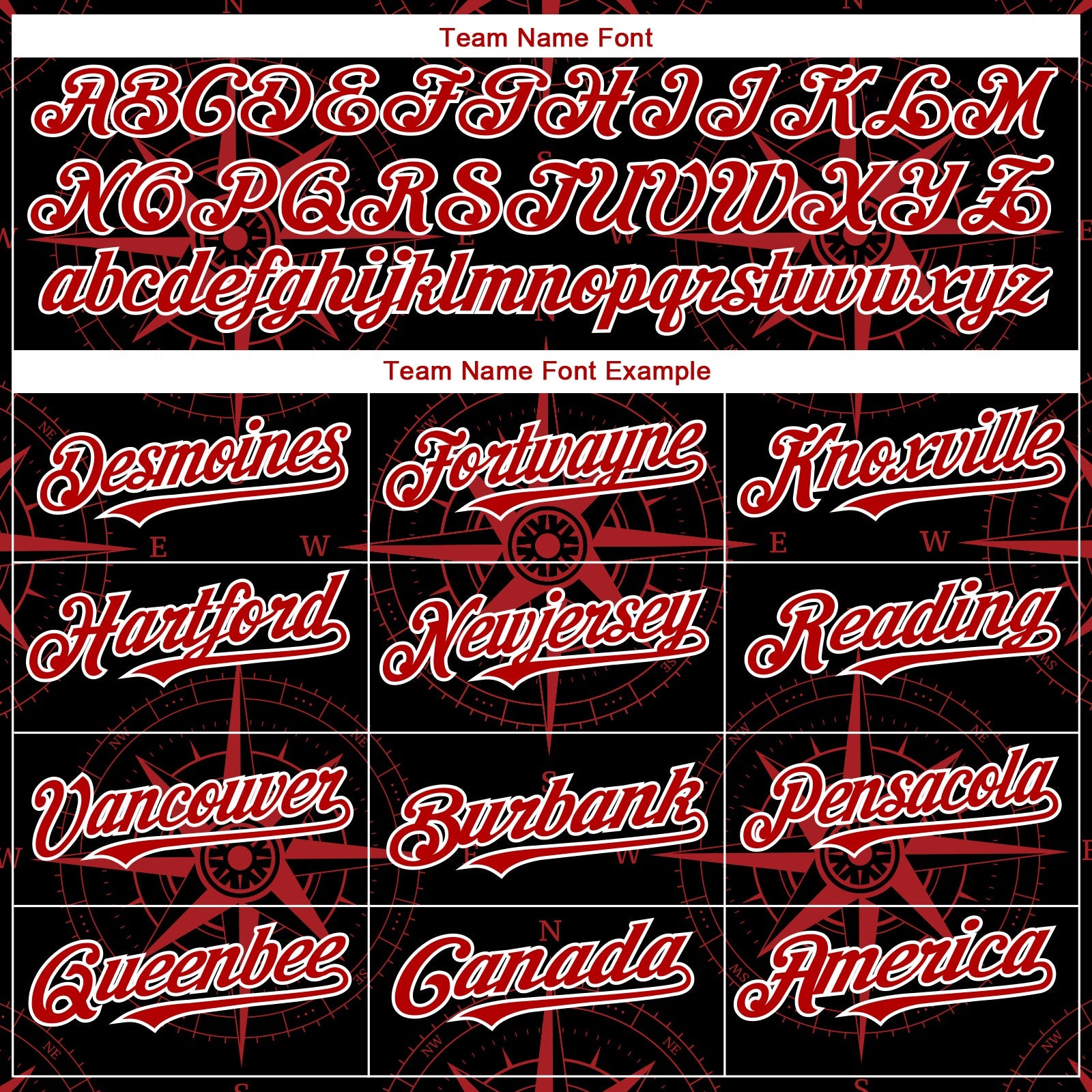 Custom Black Red-White 3D Pattern Design Navigation Compass Authentic Baseball Jersey view 4