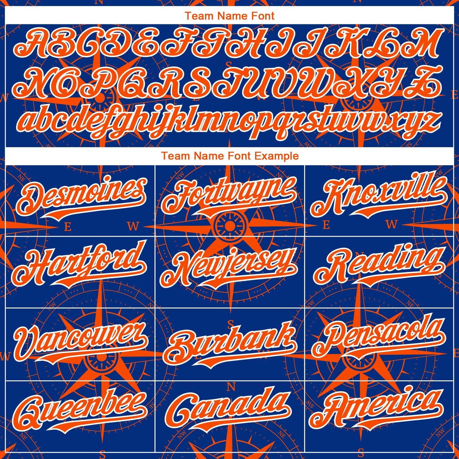 Custom Royal Orange-White 3D Pattern Design Navigation Compass Authentic Baseball Jersey view 4
