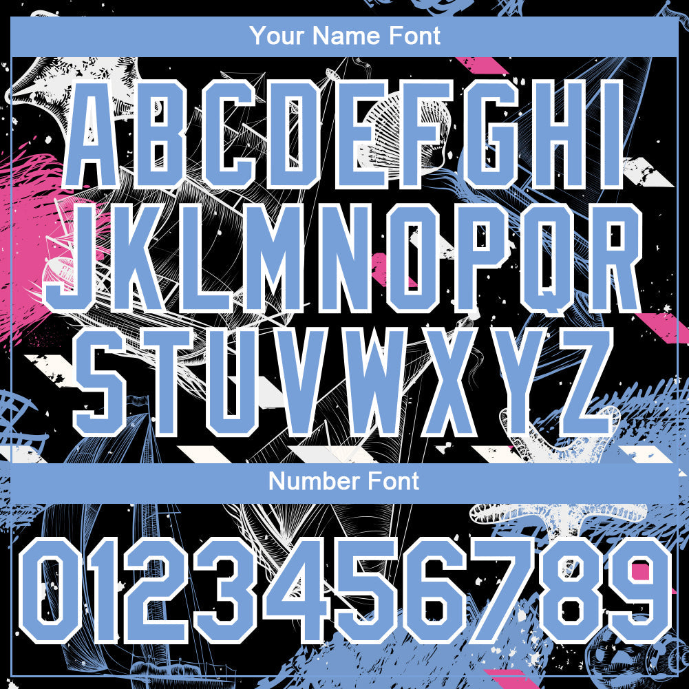 Custom Black Light Blue-White 3D Pattern Design Sailing Boats Authentic Baseball Jersey view 5