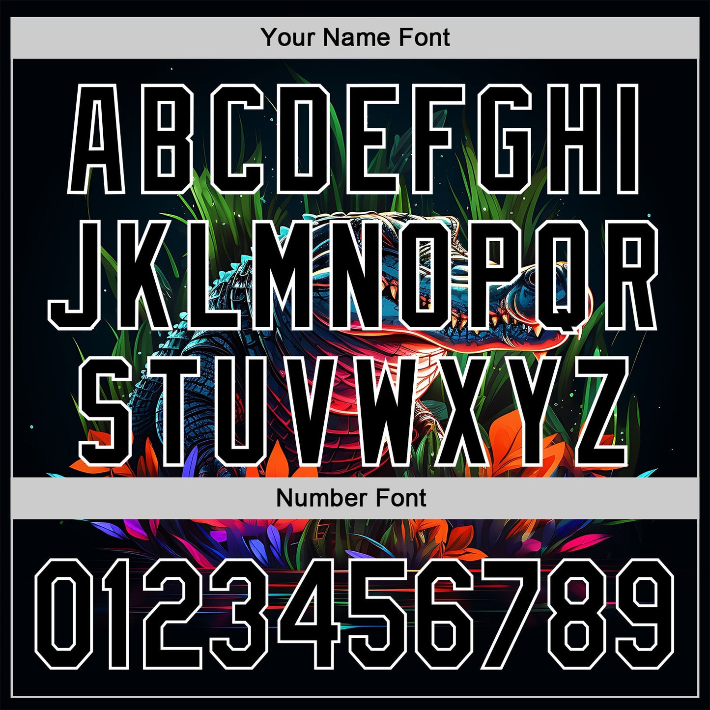 Custom Black White 3D Pattern Design Neon Crocodile Authentic Baseball Jersey view 5