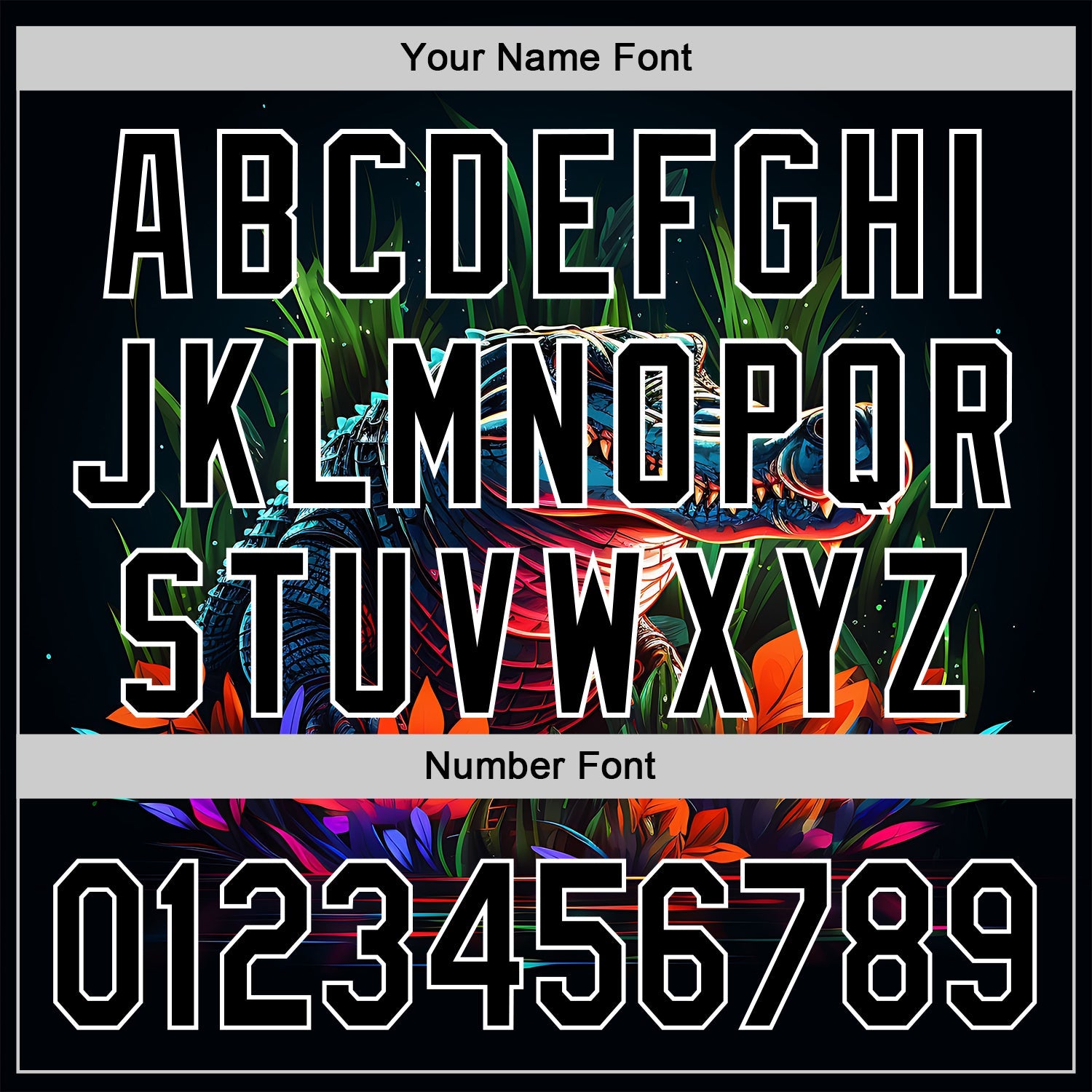 Custom Black White 3D Pattern Design Neon Crocodile Authentic Baseball Jersey view 5