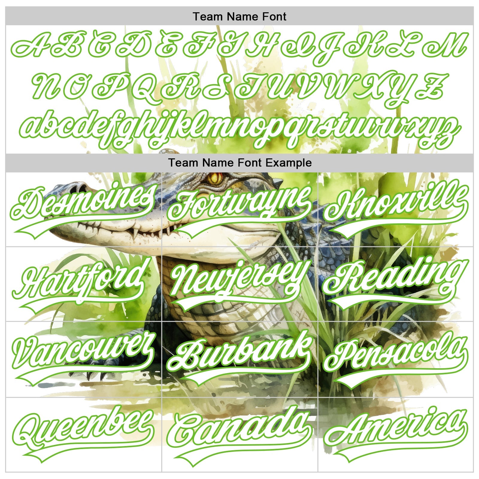 Custom White Aurora Green 3D Pattern Design Crocodile Authentic Baseball Jersey view 4