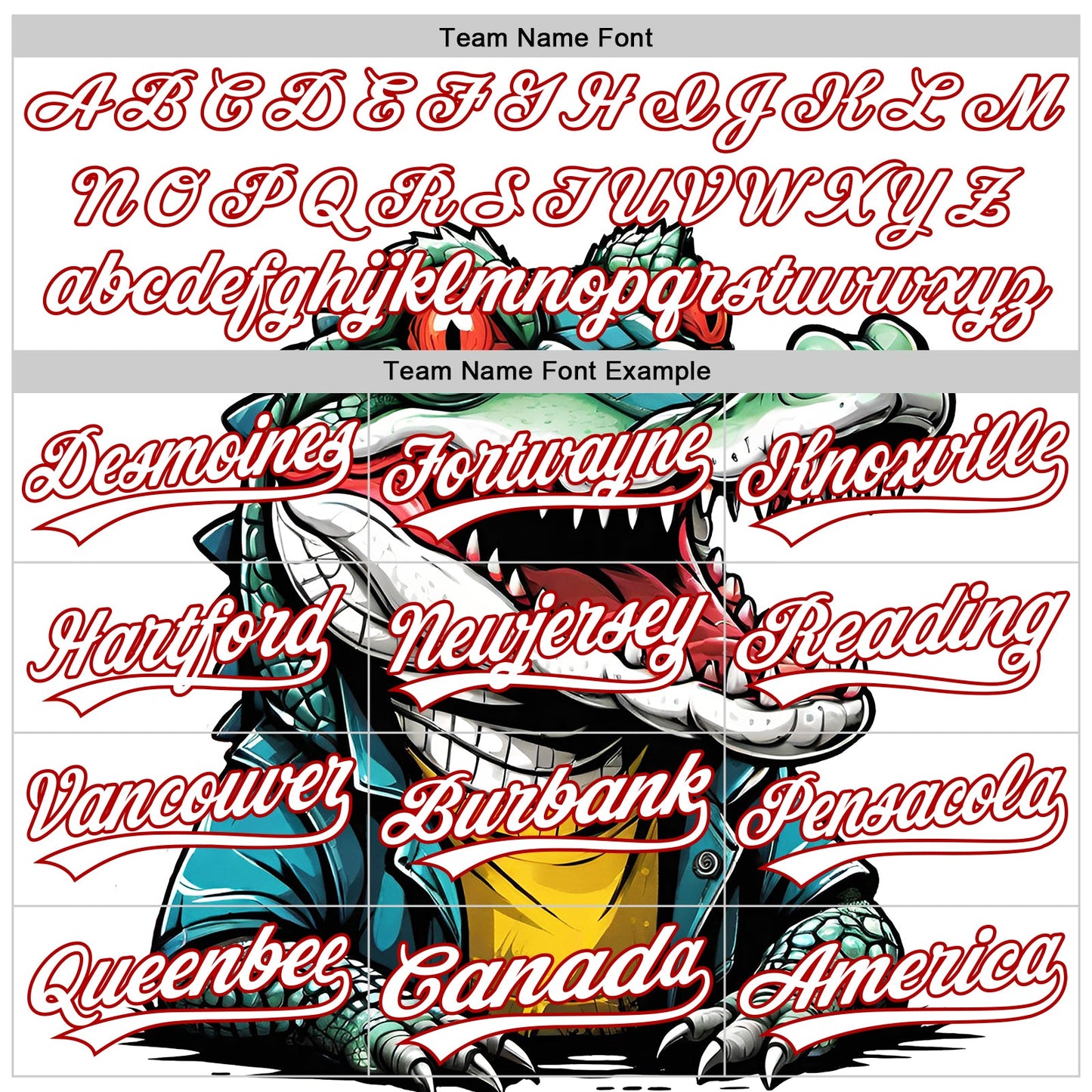 Custom White Red 3D Pattern Design Cartoon Crocodile Authentic Baseball Jersey view 4