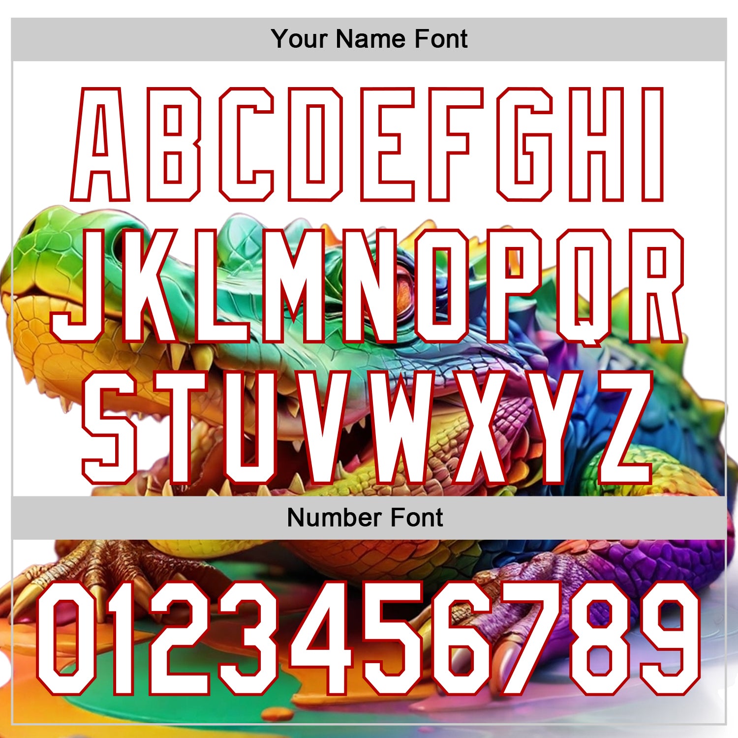 Custom White Red-Yellow 3D Pattern Design Colorful Crocodile Authentic Baseball Jersey view 5