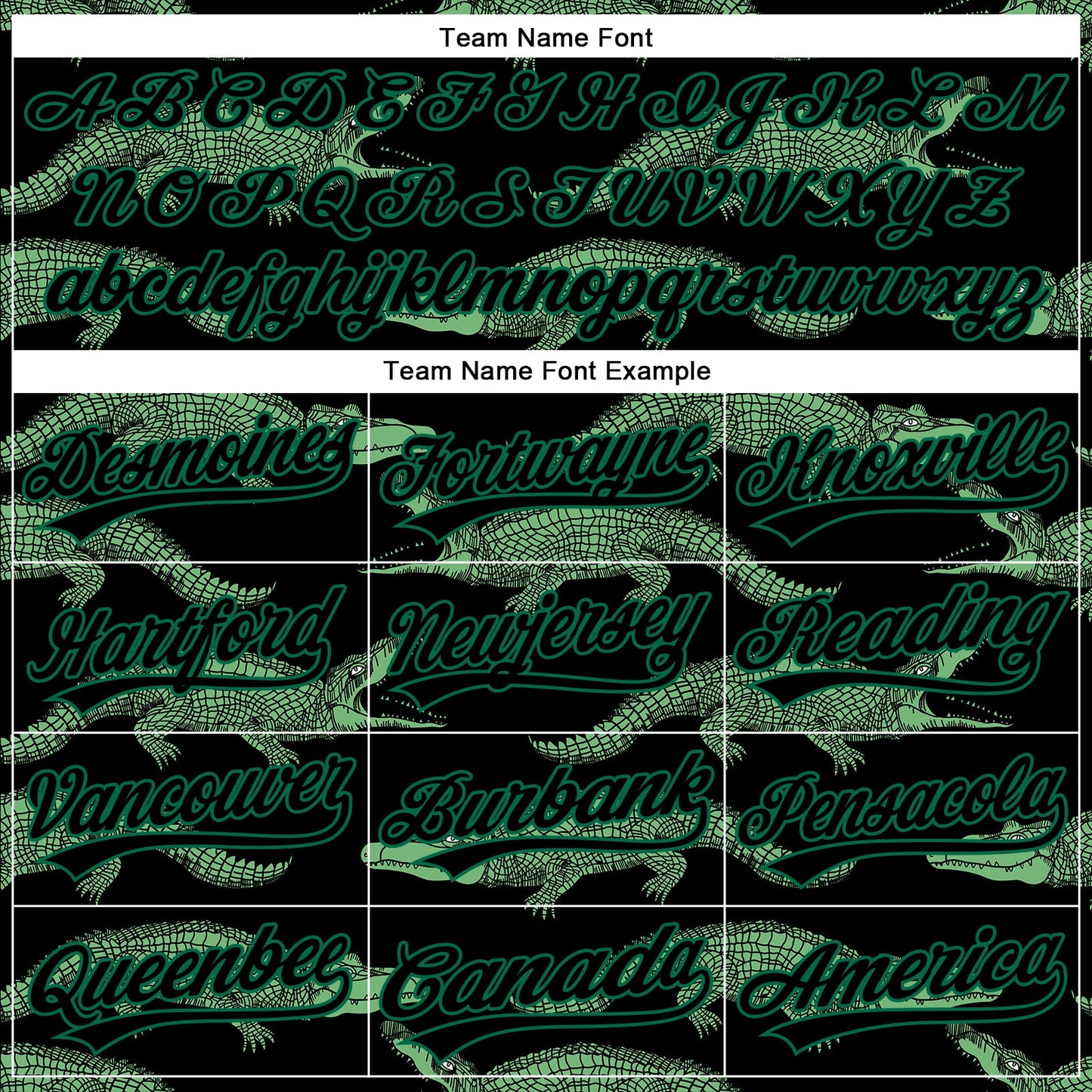 Custom Black Kelly Green 3D Pattern Design Crocodile Authentic Baseball Jersey view 4