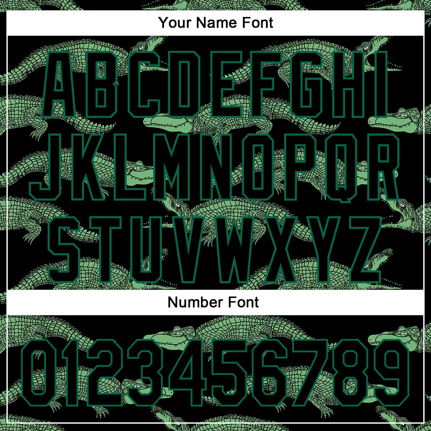 Custom Black Kelly Green 3D Pattern Design Crocodile Authentic Baseball Jersey view 5