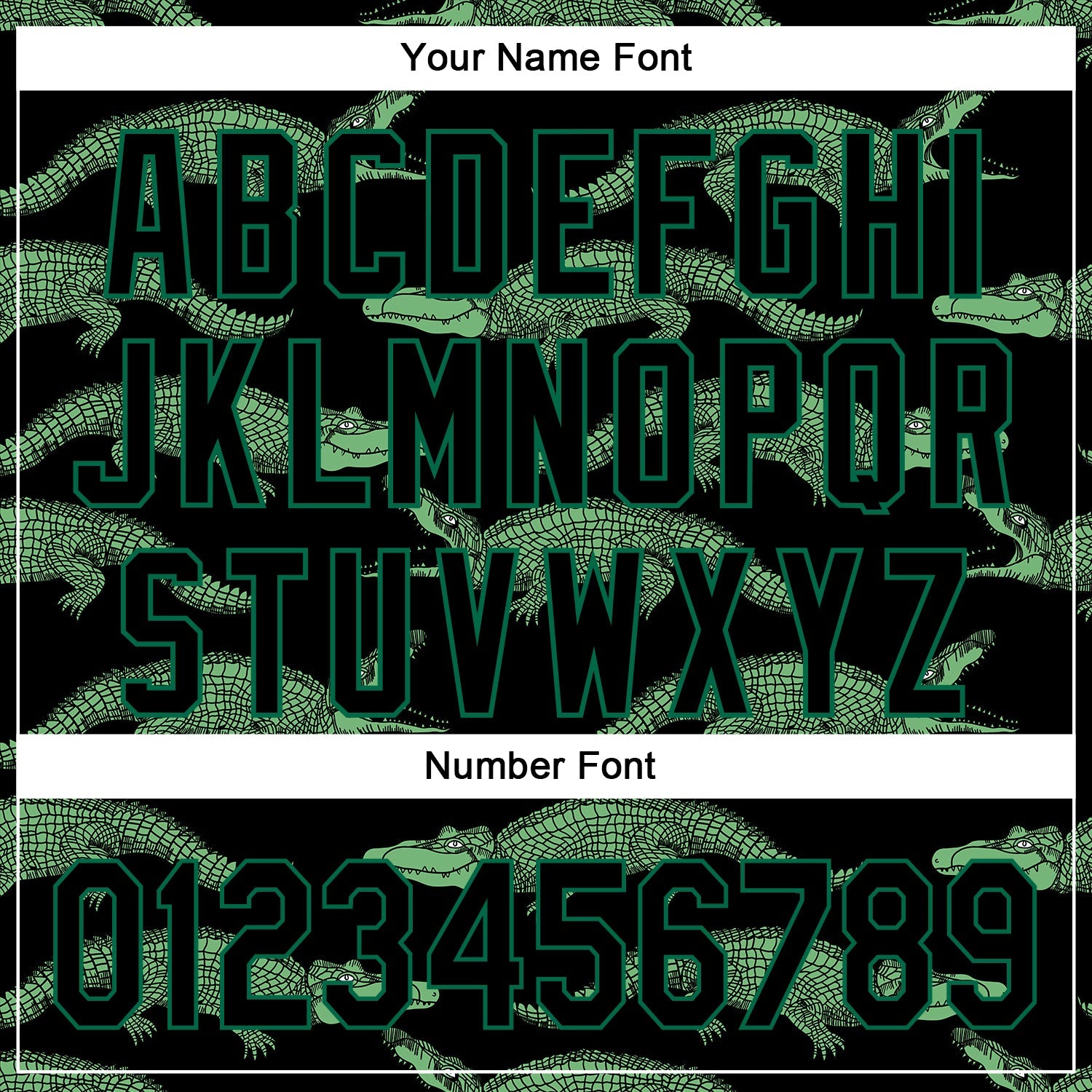 Custom Black Kelly Green 3D Pattern Design Crocodile Authentic Baseball Jersey view 5