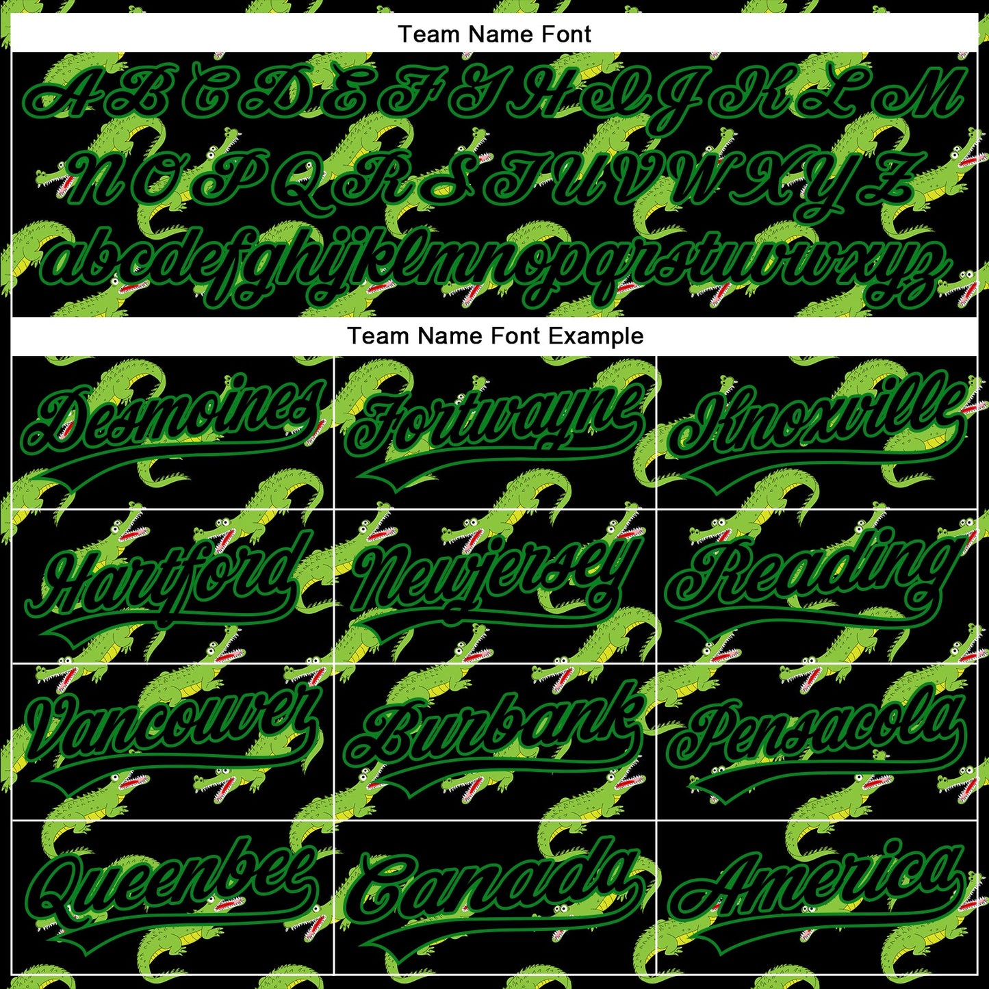 Custom Black Grass Green 3D Pattern Design Crocodile Authentic Baseball Jersey view 4