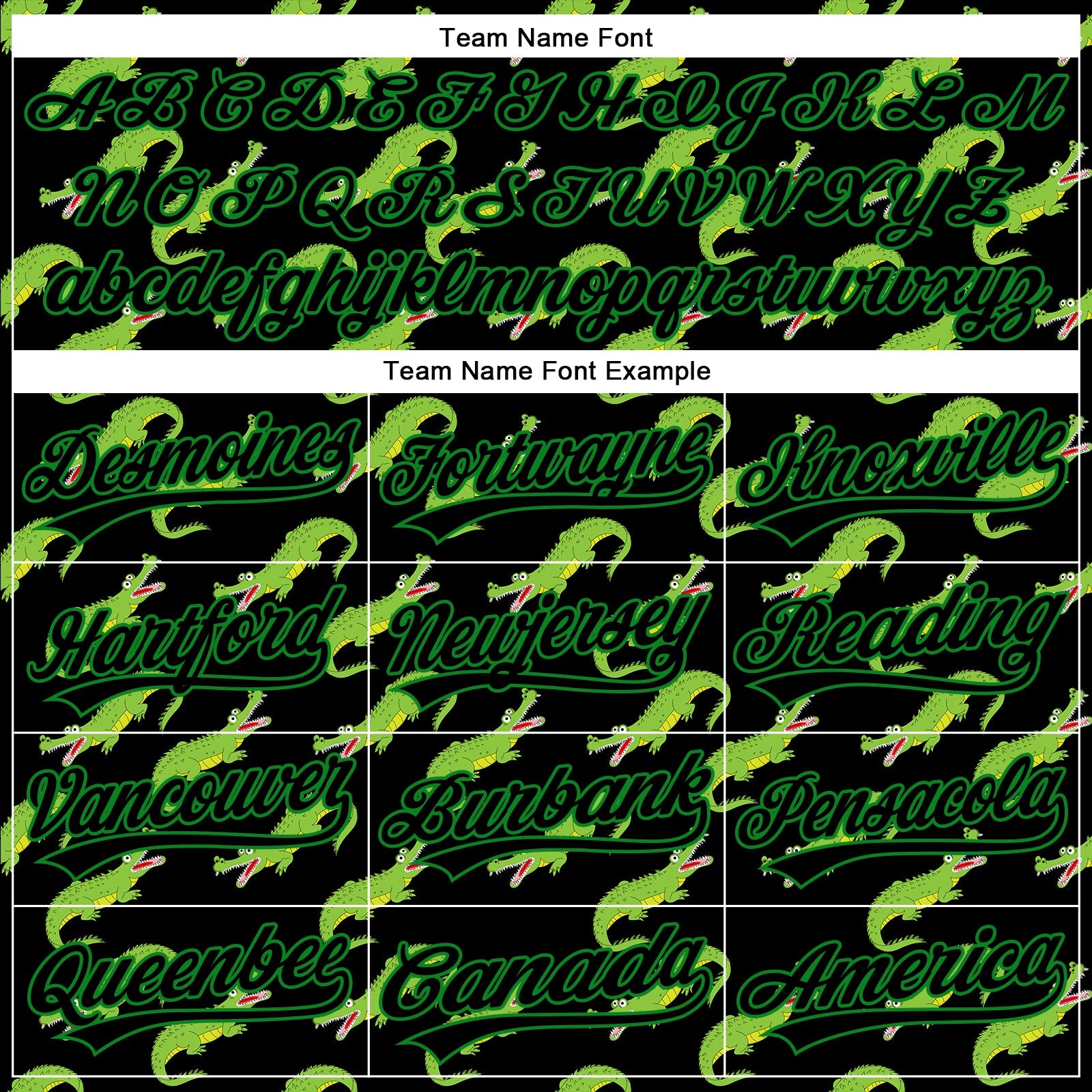 Custom Black Grass Green 3D Pattern Design Crocodile Authentic Baseball Jersey view 4
