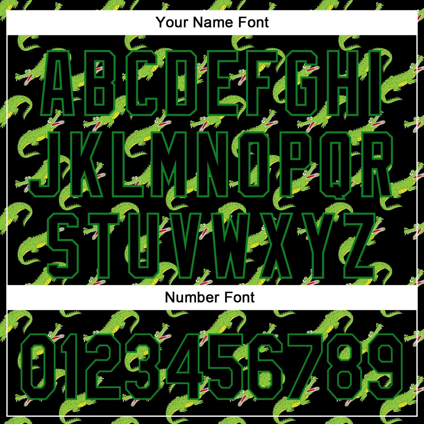 Custom Black Grass Green 3D Pattern Design Crocodile Authentic Baseball Jersey view 5