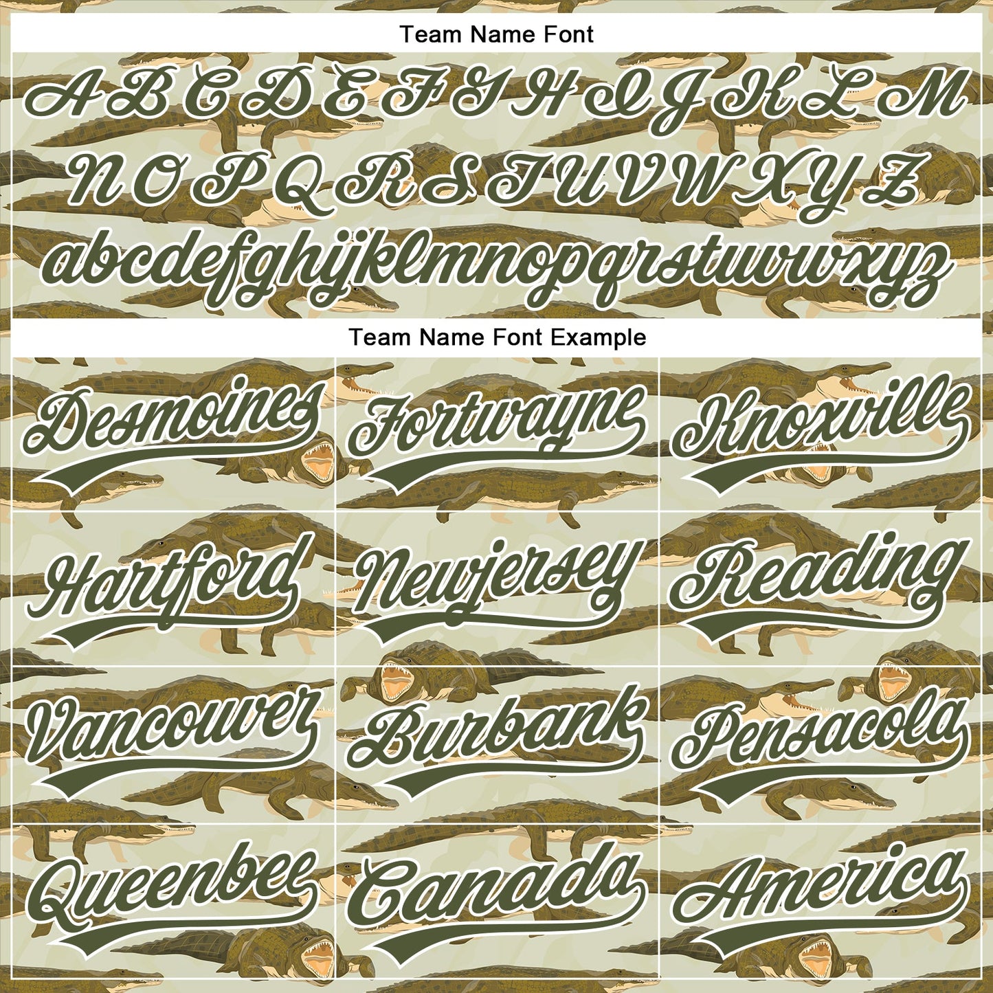 Custom Olive White 3D Pattern Design Crocodile Authentic Baseball Jersey view 4