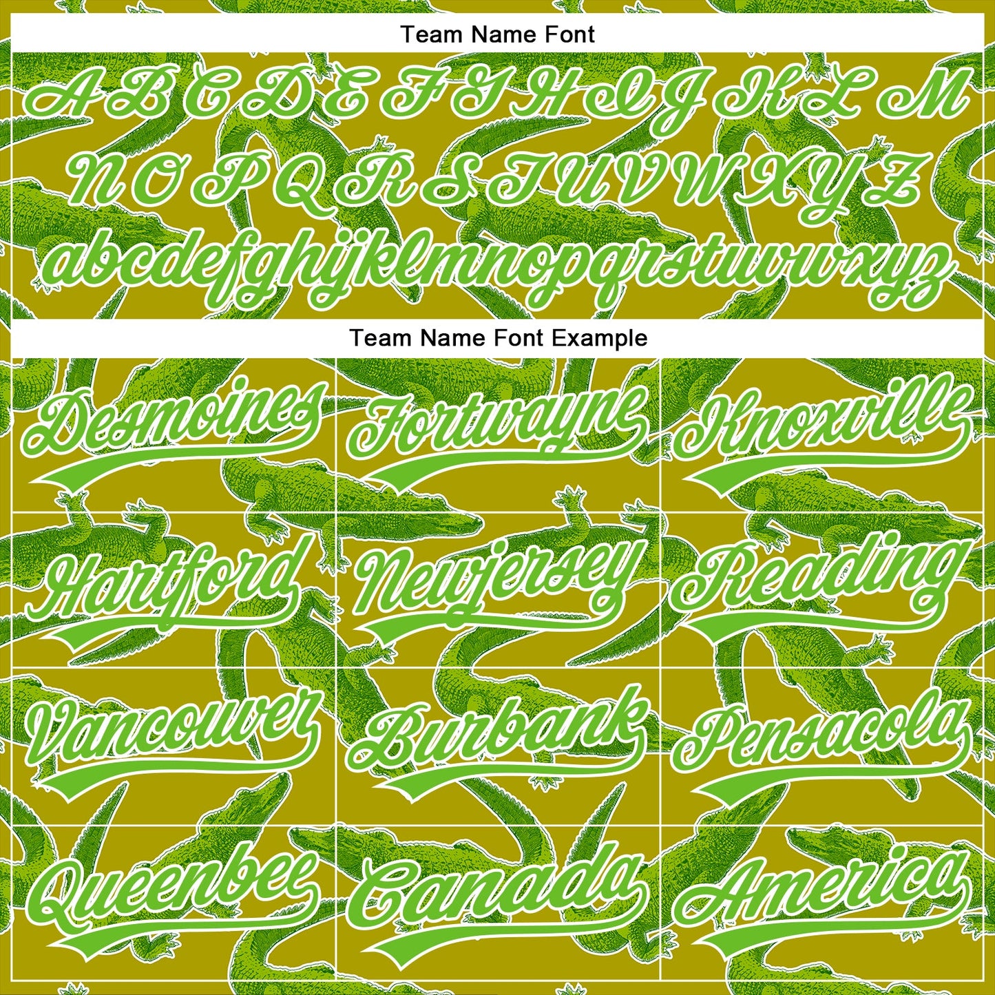 Custom Olive Aurora Green-White 3D Pattern Design Crocodile Authentic Baseball Jersey view 4
