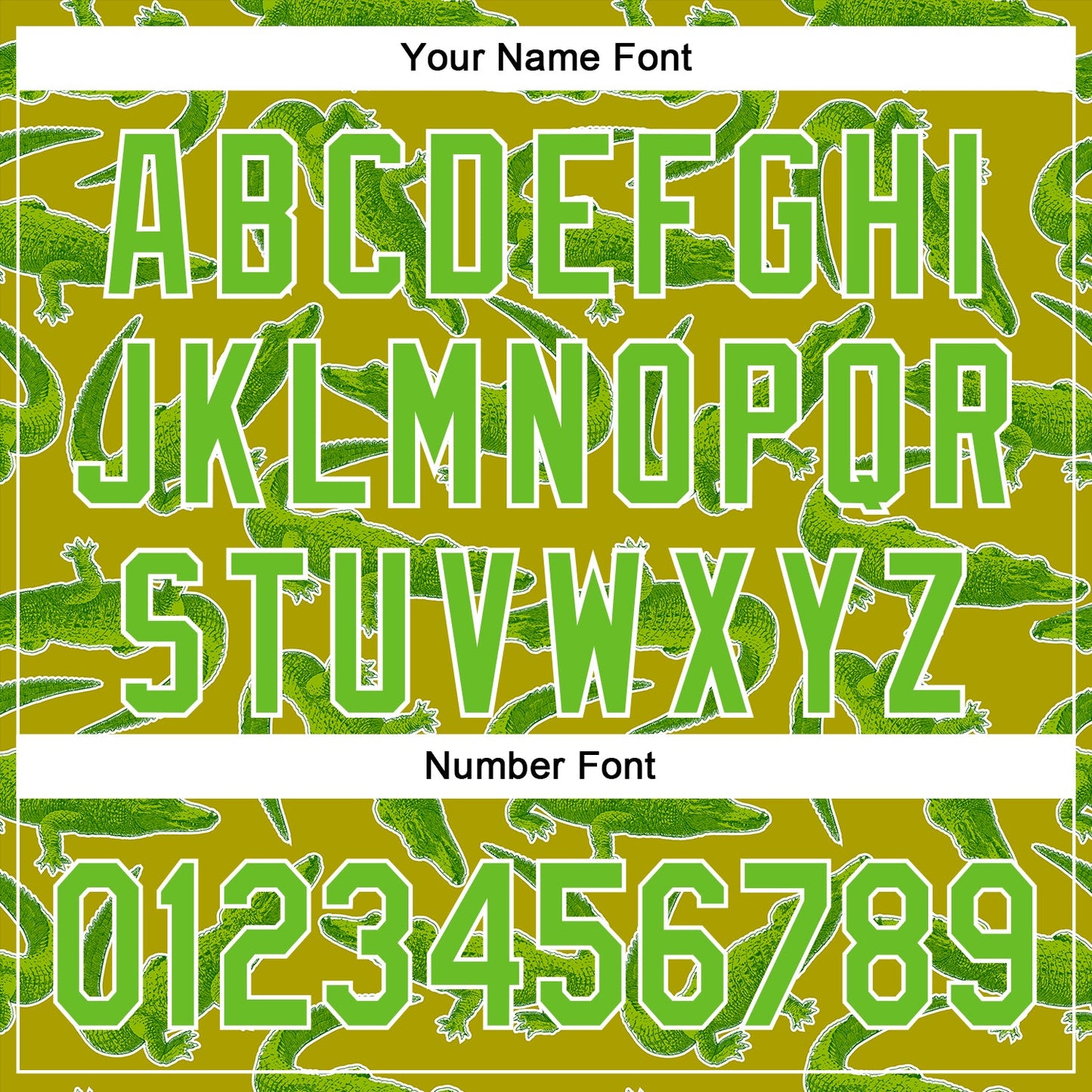 Custom Olive Aurora Green-White 3D Pattern Design Crocodile Authentic Baseball Jersey view 5