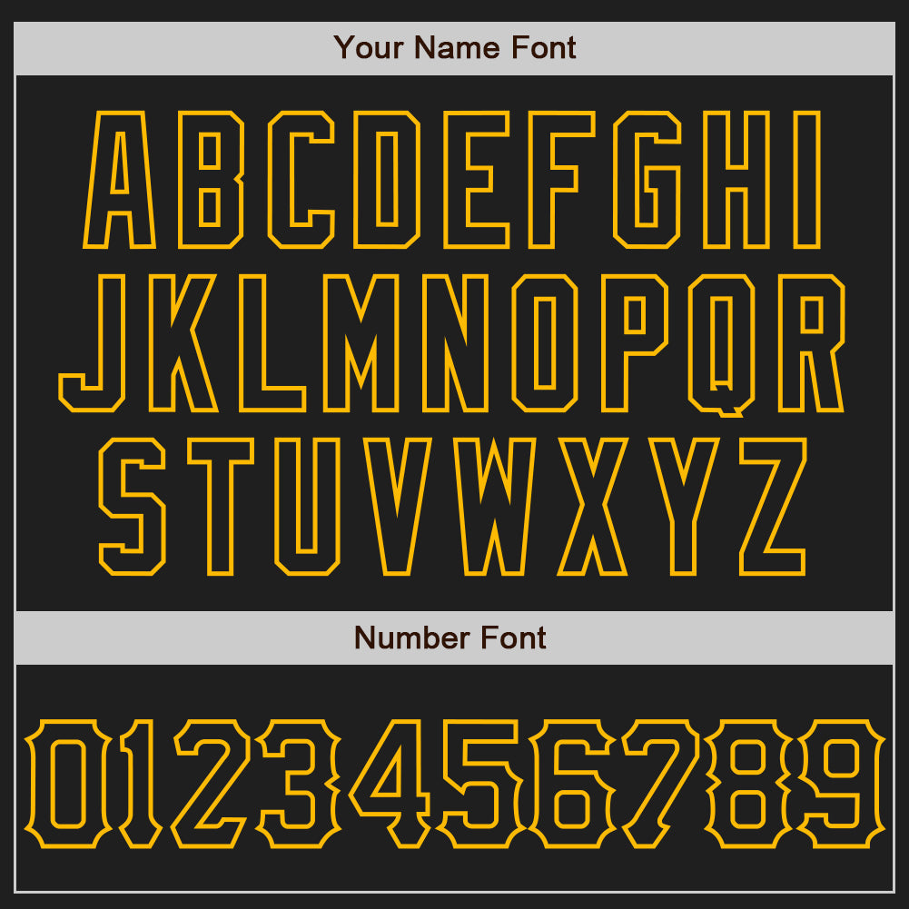 Custom Black Gold 3D Pattern Design Abstract Network Authentic Baseball Jersey view 5