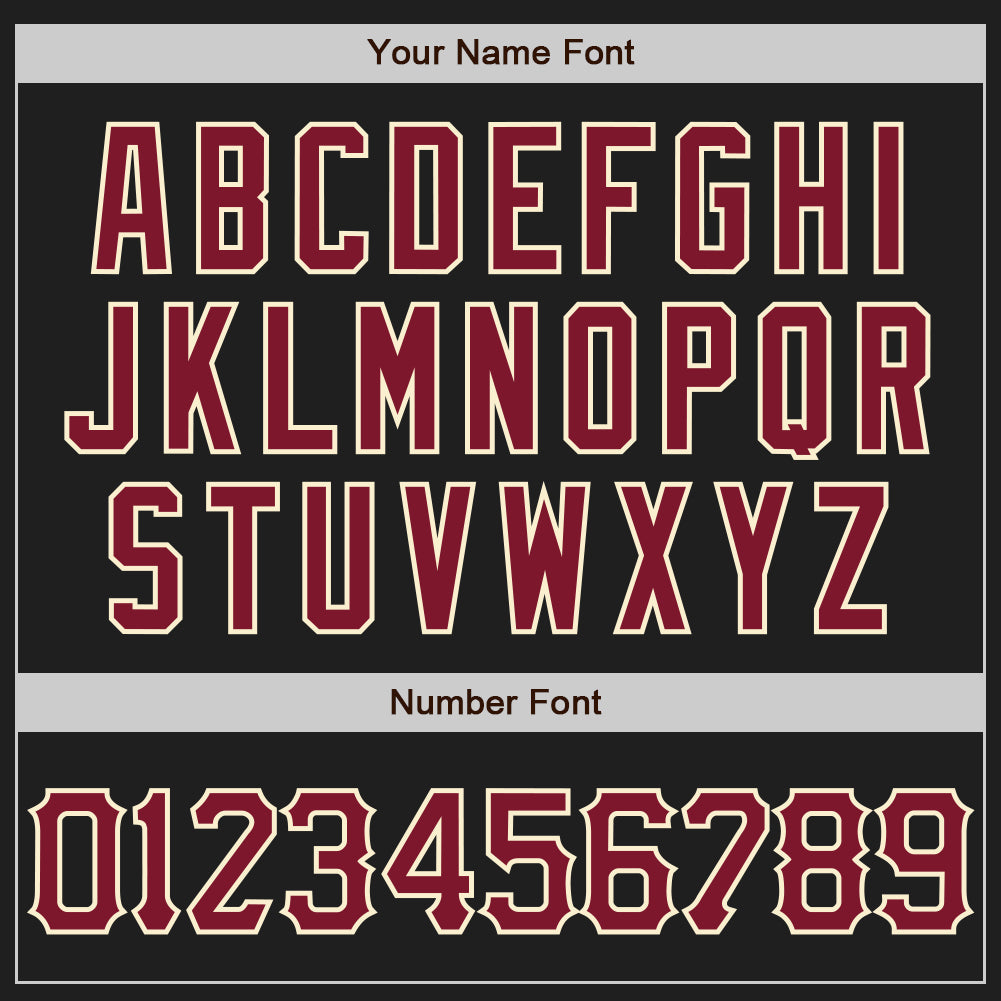 Custom Black Crimson-Cream 3D Pattern Design Abstract Network Authentic Baseball Jersey view 5