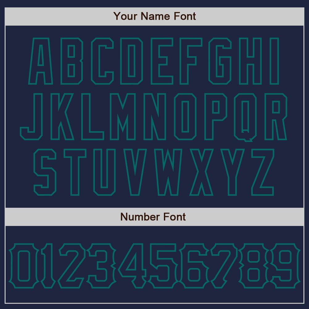 Custom Navy Teal 3D Pattern Design Abstract Network Authentic Baseball Jersey view 5