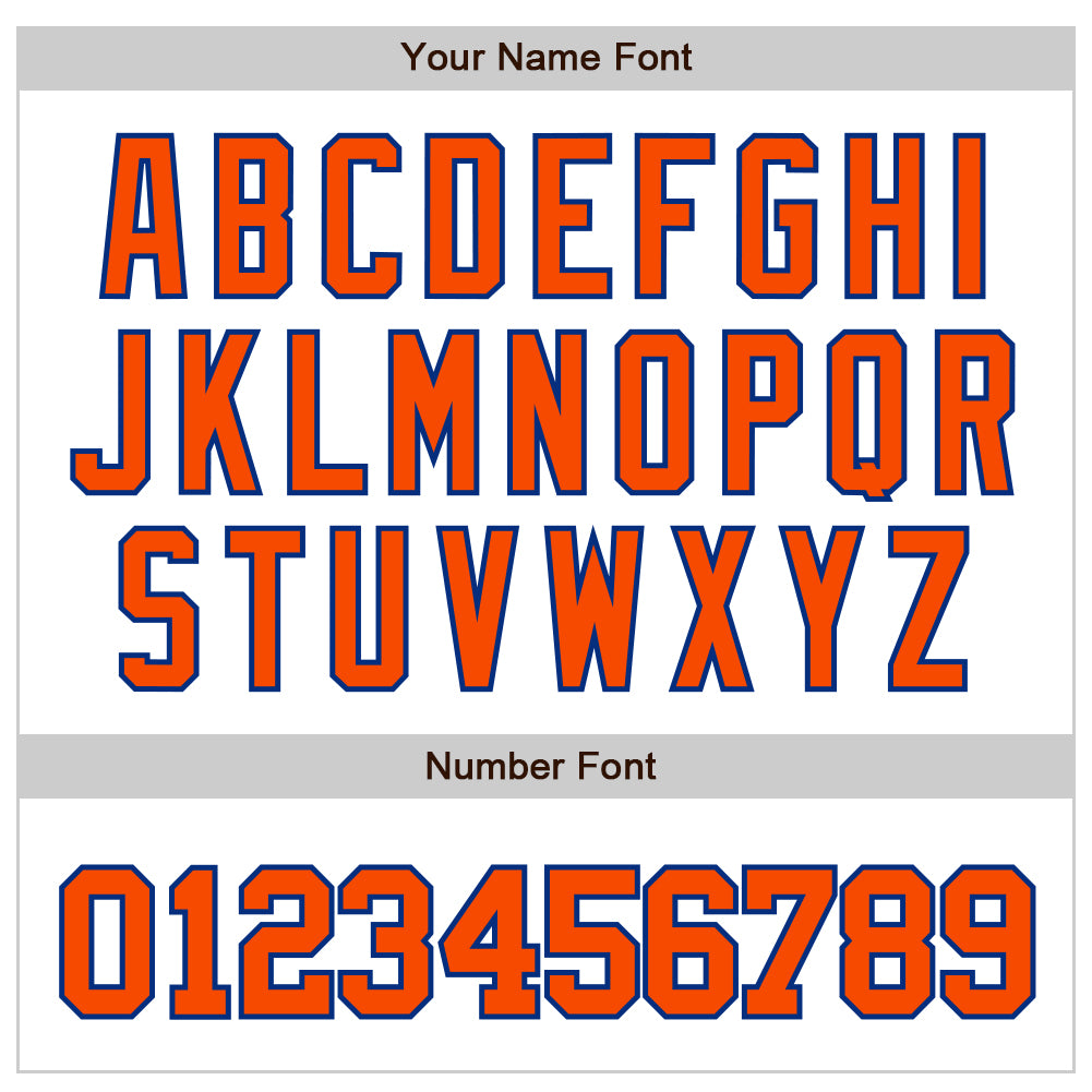 Custom White Orange-Royal 3D Pattern Design Curve Lines Authentic Baseball Jersey view 5