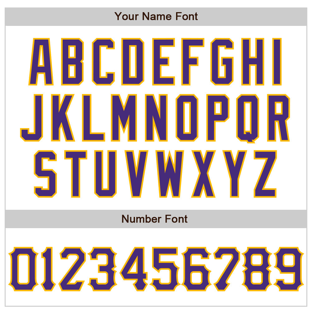 Custom White Purple-Gold 3D Pattern Design Curve Lines Authentic Baseball Jersey view 5
