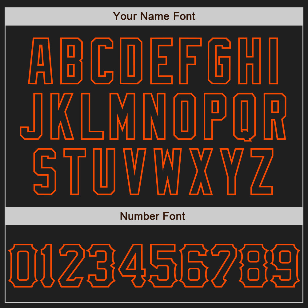 Custom Black Orange 3D Pattern Design Curve Lines Authentic Baseball Jersey view 5