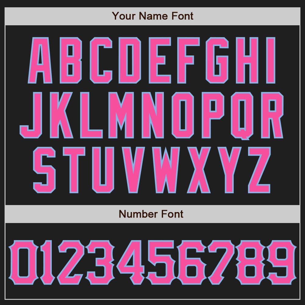 Custom Black Pink-Light Blue 3D Pattern Design Curve Lines Authentic Baseball Jersey view 5