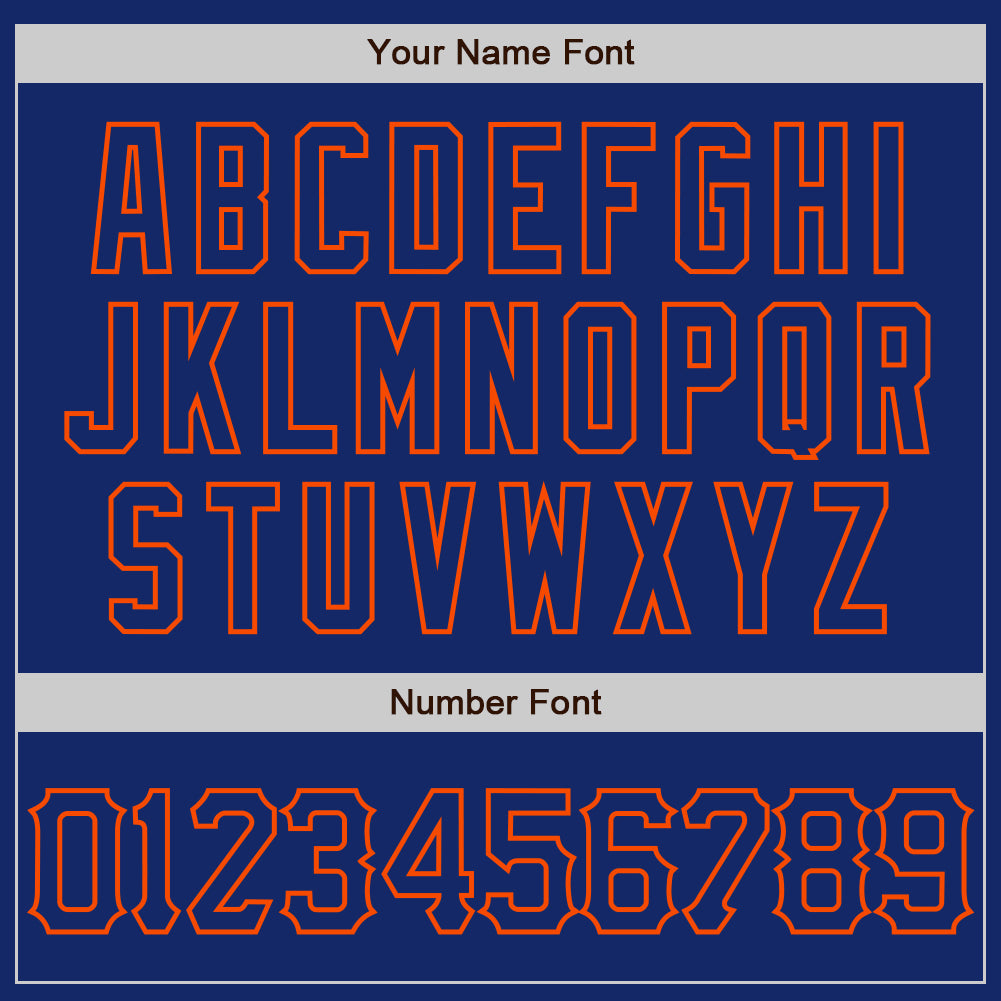 Custom Royal Orange 3D Pattern Design Curve Lines Authentic Baseball Jersey view 5