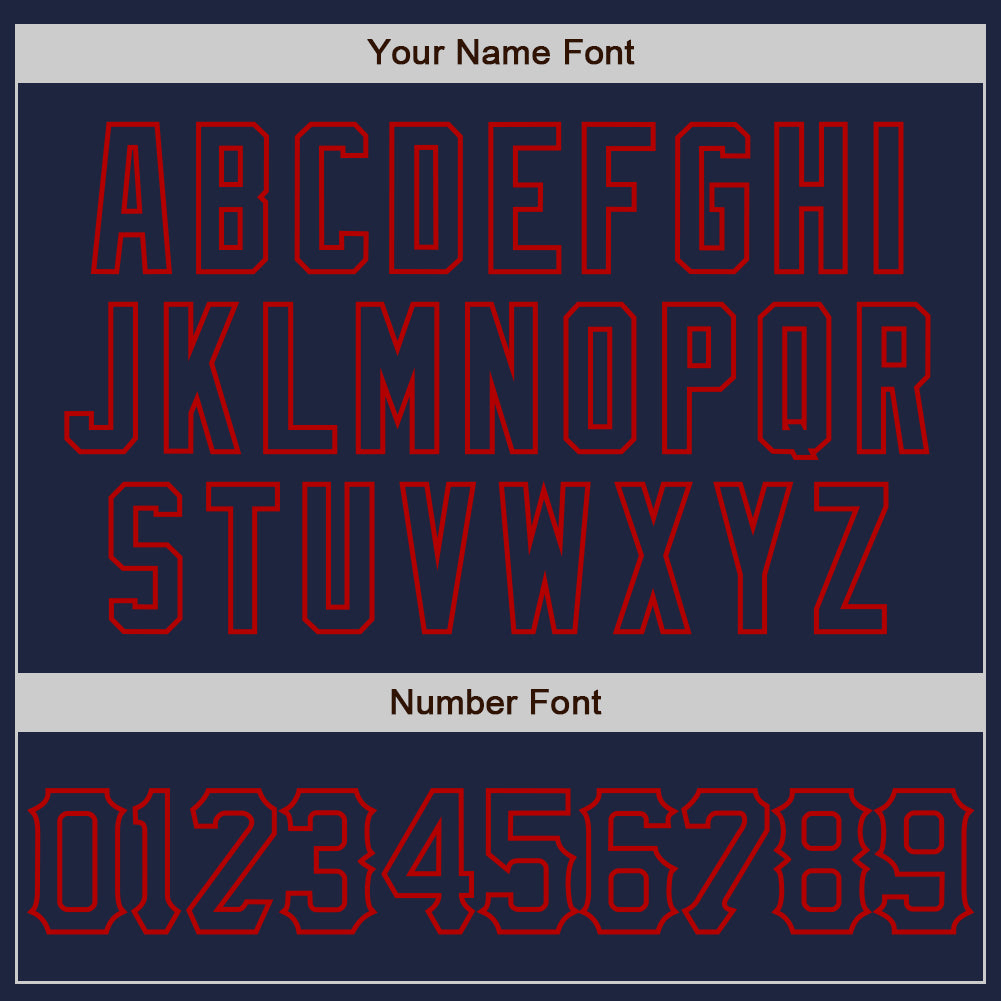 Custom Navy Red 3D Pattern Design Curve Lines Authentic Baseball Jersey view 5