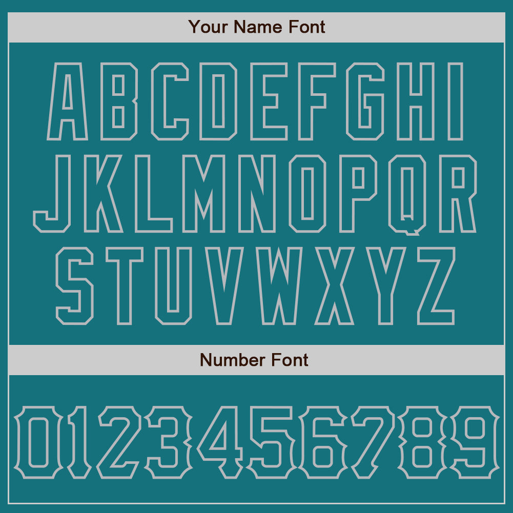 Custom Teal Gray 3D Pattern Design Curve Lines Authentic Baseball Jersey view 5