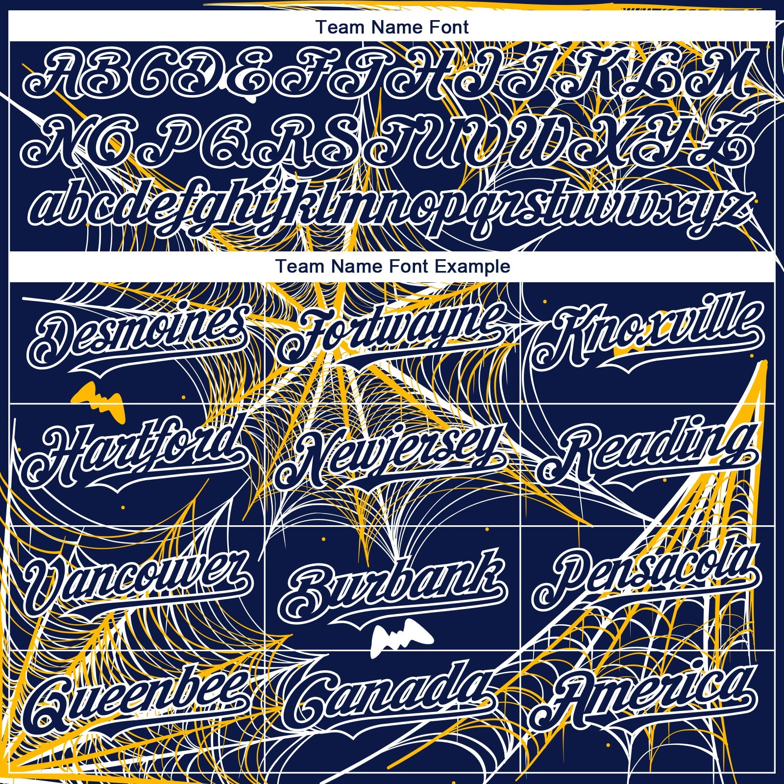 Custom Navy Gold-White 3D Pattern Design Spider Web Authentic Baseball Jersey view 4