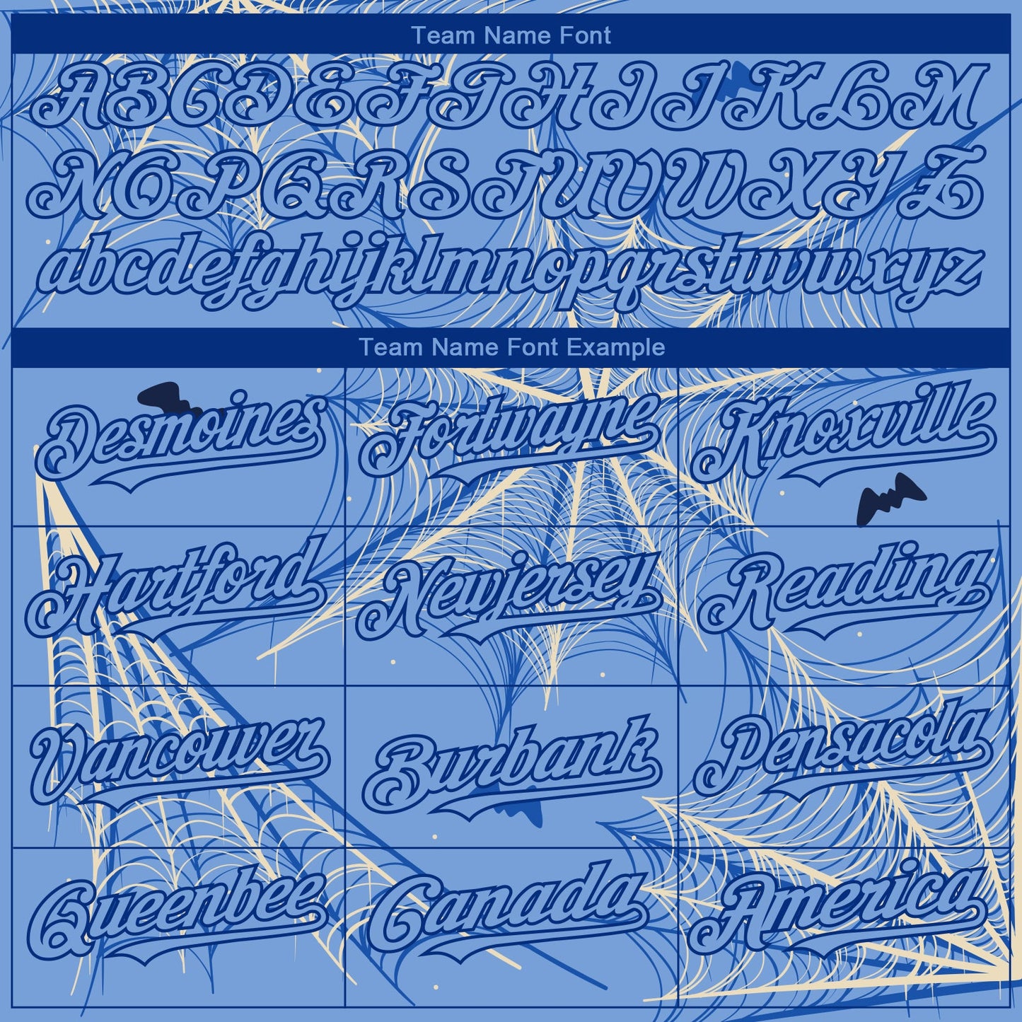 Custom Light Blue Cream-Royal 3D Pattern Design Spider Web Authentic Baseball Jersey view 4