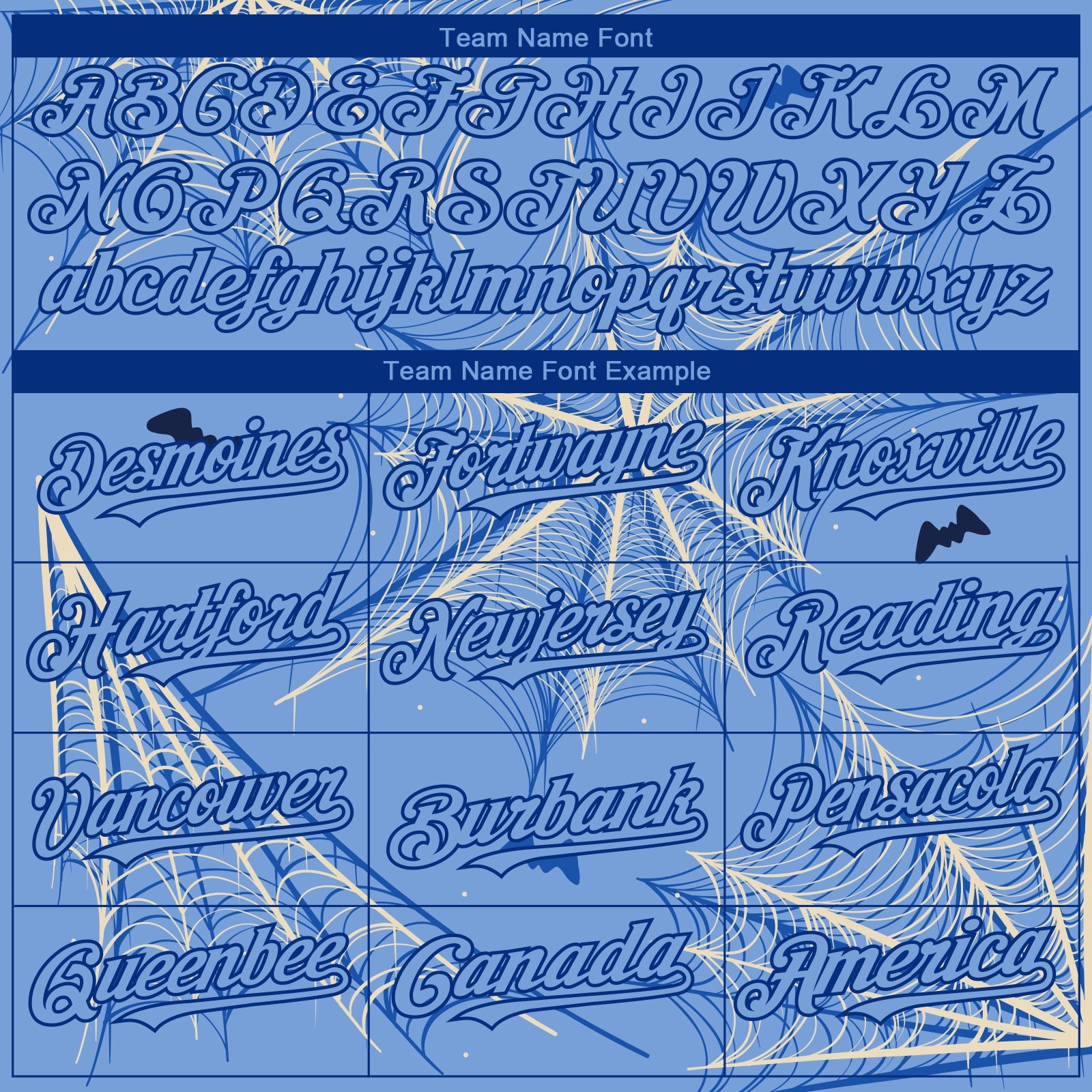 Custom Light Blue Cream-Royal 3D Pattern Design Spider Web Authentic Baseball Jersey view 4