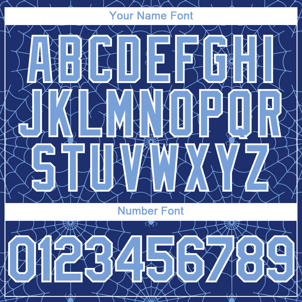 Custom Royal Light Blue-White 3D Pattern Design Spider Web Authentic Baseball Jersey view 5