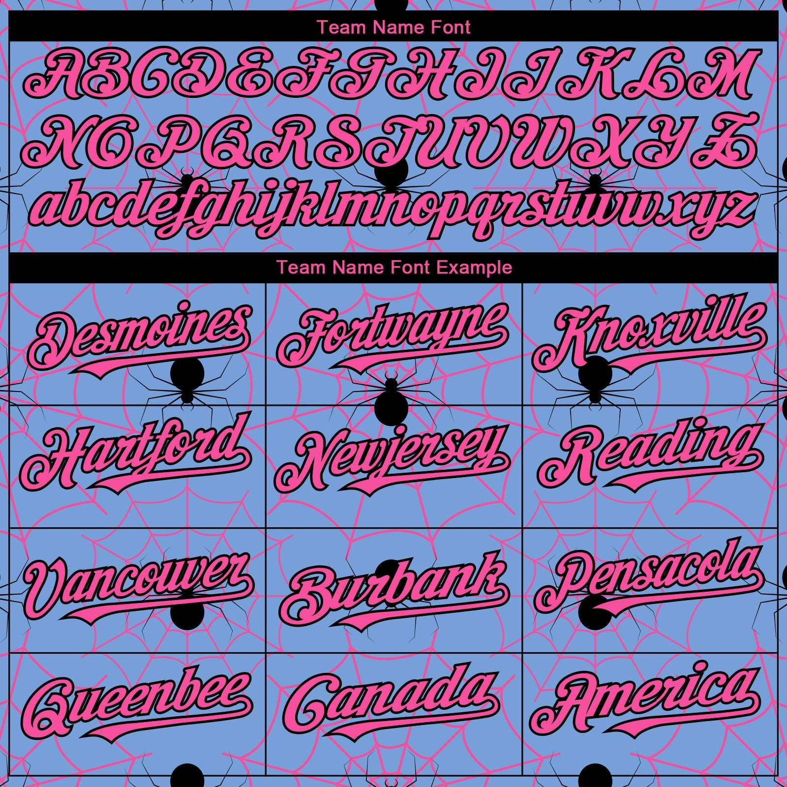 Custom Light Blue Pink-Black 3D Pattern Design Spider Web Authentic Baseball Jersey view 4