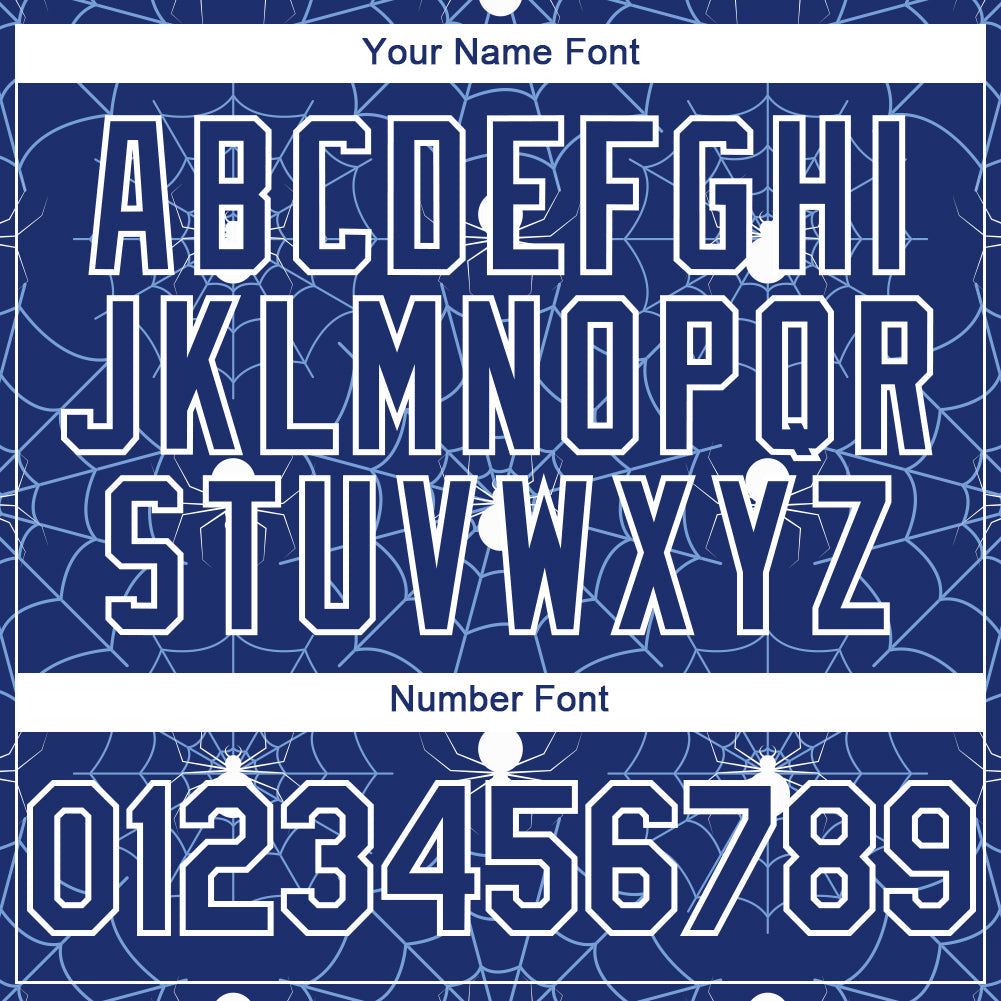 Custom Royal Light Blue-White 3D Pattern Design Spider Web Authentic Baseball Jersey view 5
