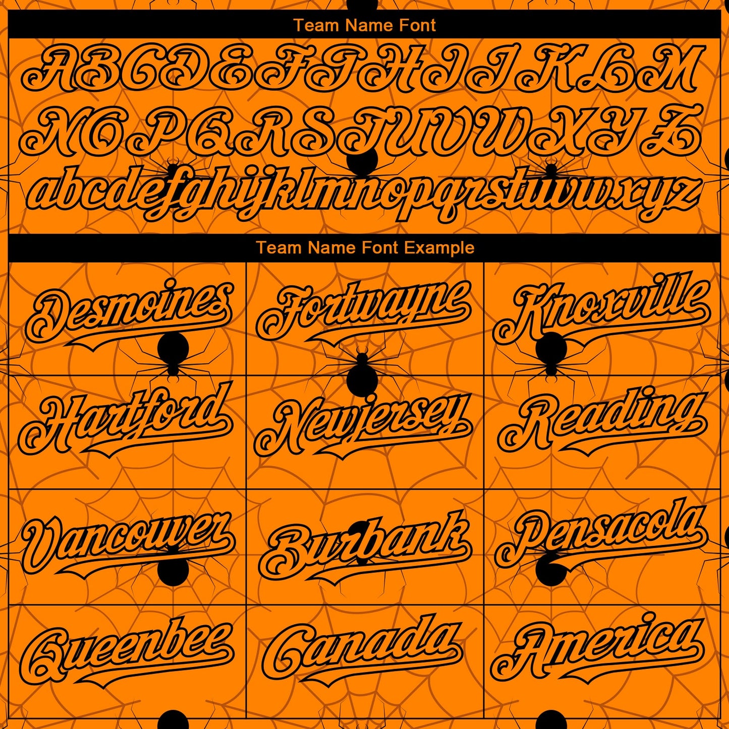 Custom Bay Orange Black 3D Pattern Design Spider Web Authentic Baseball Jersey view 4