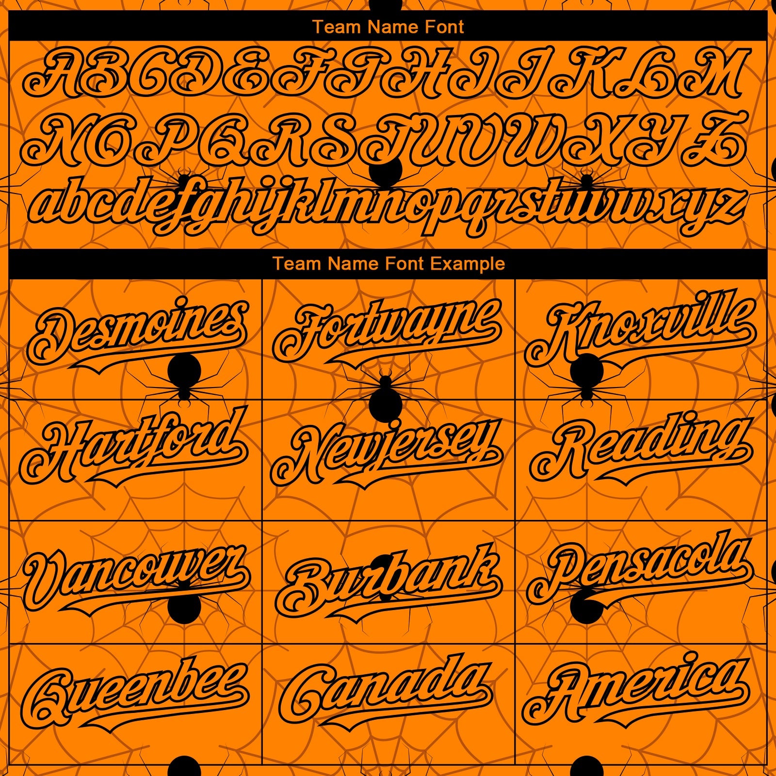 Custom Bay Orange Black 3D Pattern Design Spider Web Authentic Baseball Jersey view 4