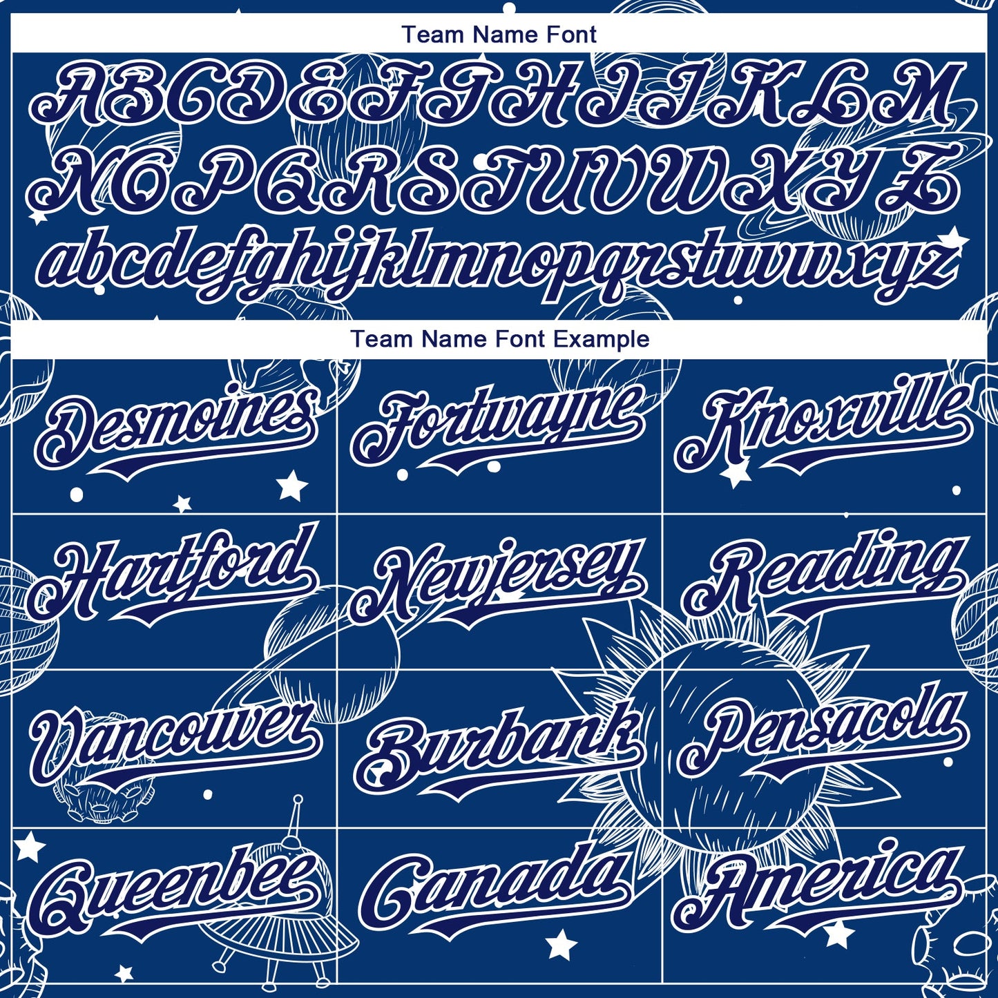 Custom Royal White 3D Pattern Design Planets Authentic Baseball Jersey view 4