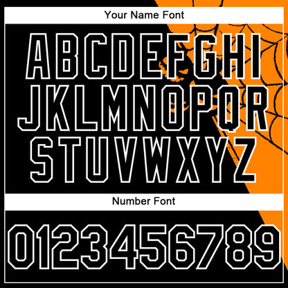 Custom Black Bay Orange-White 3D Pattern Design Spider Web Authentic Baseball Jersey view 5