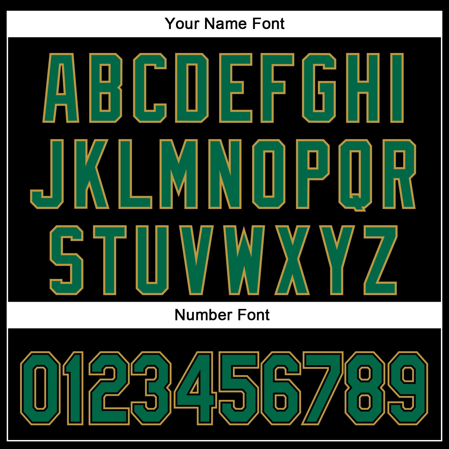 Custom Black Kelly Green-Old Gold 3D Pattern Design Curve Solid Authentic Baseball Jersey view 5