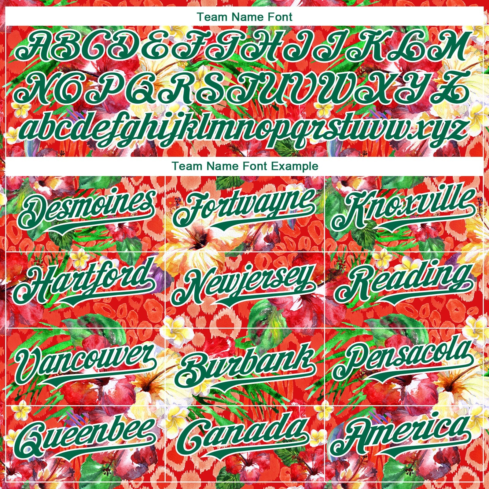Custom Red Kelly Green-White 3D Pattern Design Northeast China Big Flower Authentic Baseball Jersey view 4