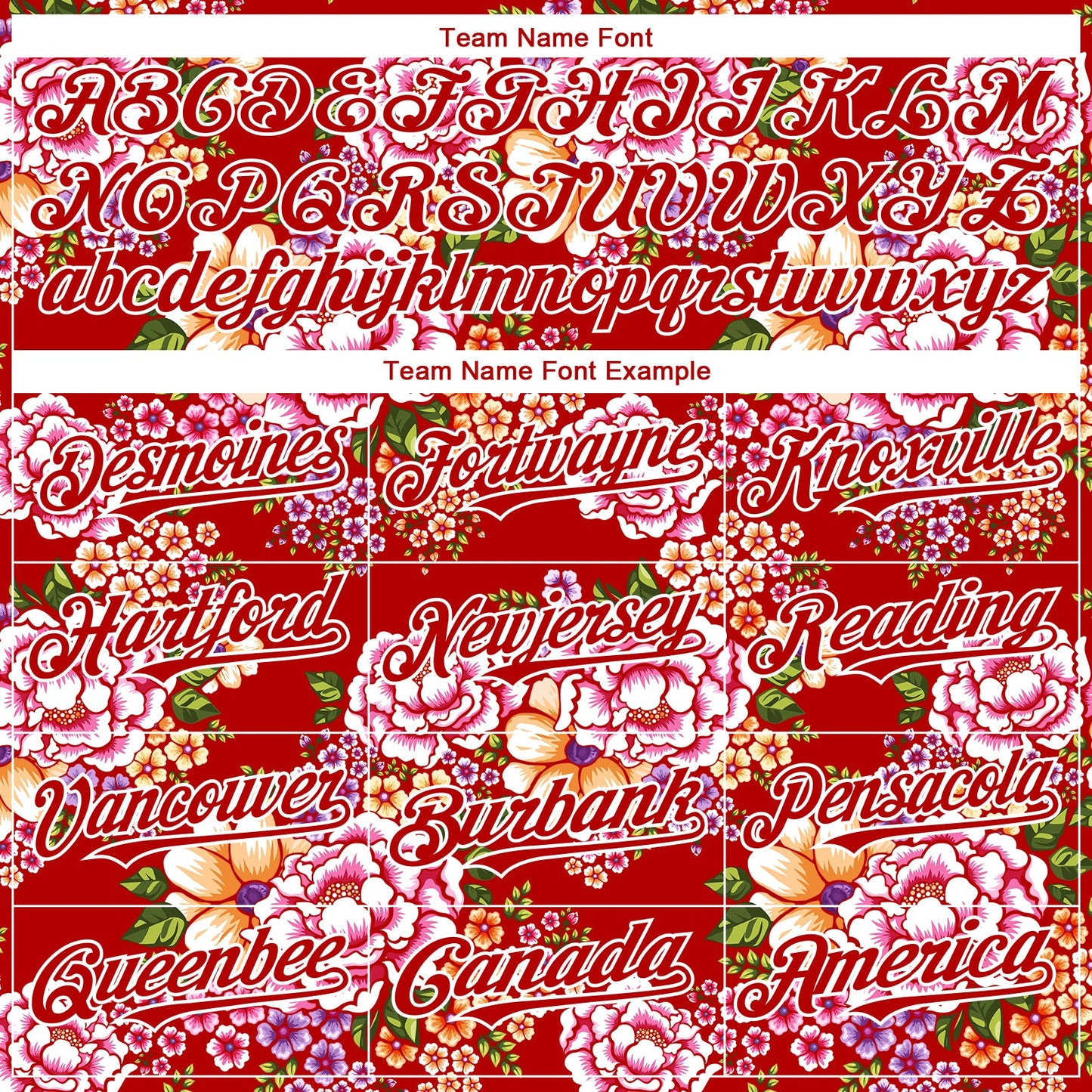 Custom Red White 3D Pattern Design Northeast China Big Flower Authentic Baseball Jersey view 4