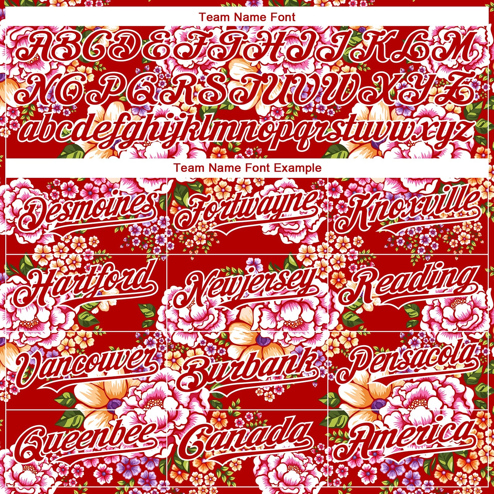 Custom Red White 3D Pattern Design Northeast China Big Flower Authentic Baseball Jersey view 4