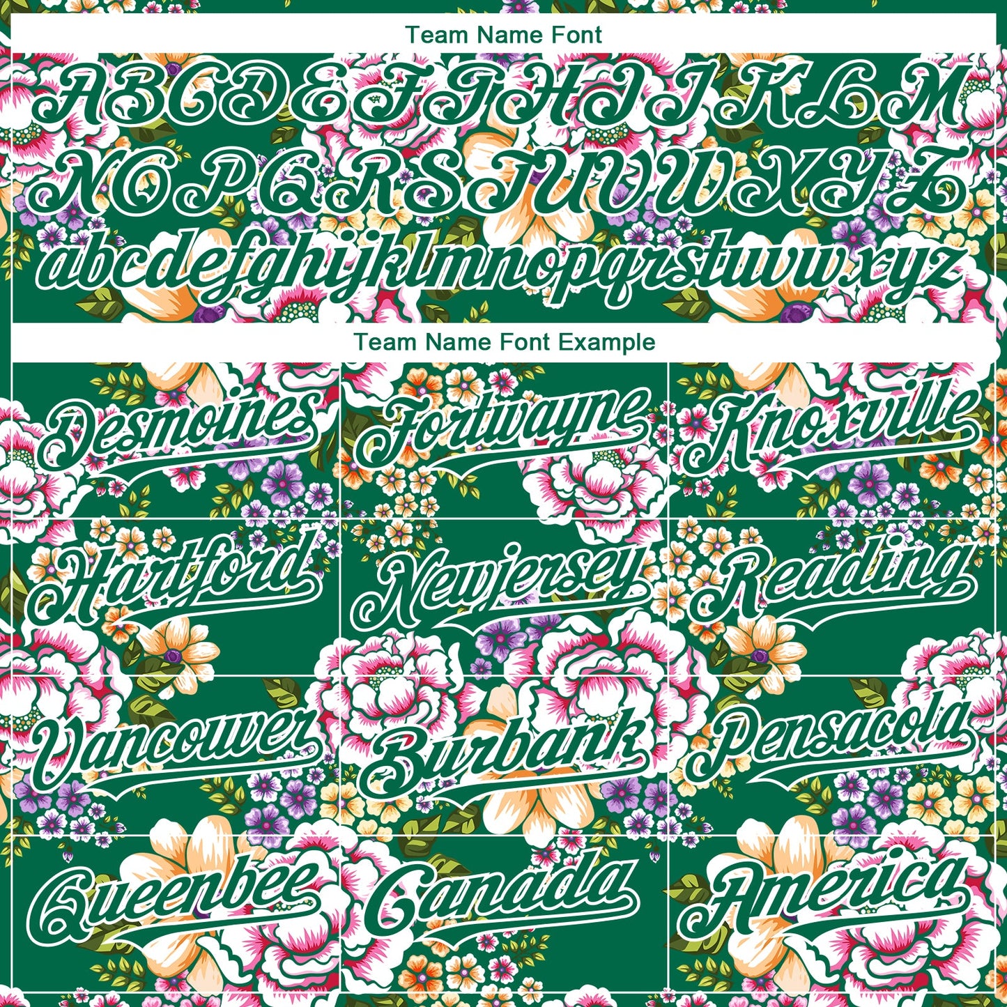 Custom Kelly Green White 3D Pattern Design Northeast China Big Flower Authentic Baseball Jersey view 4